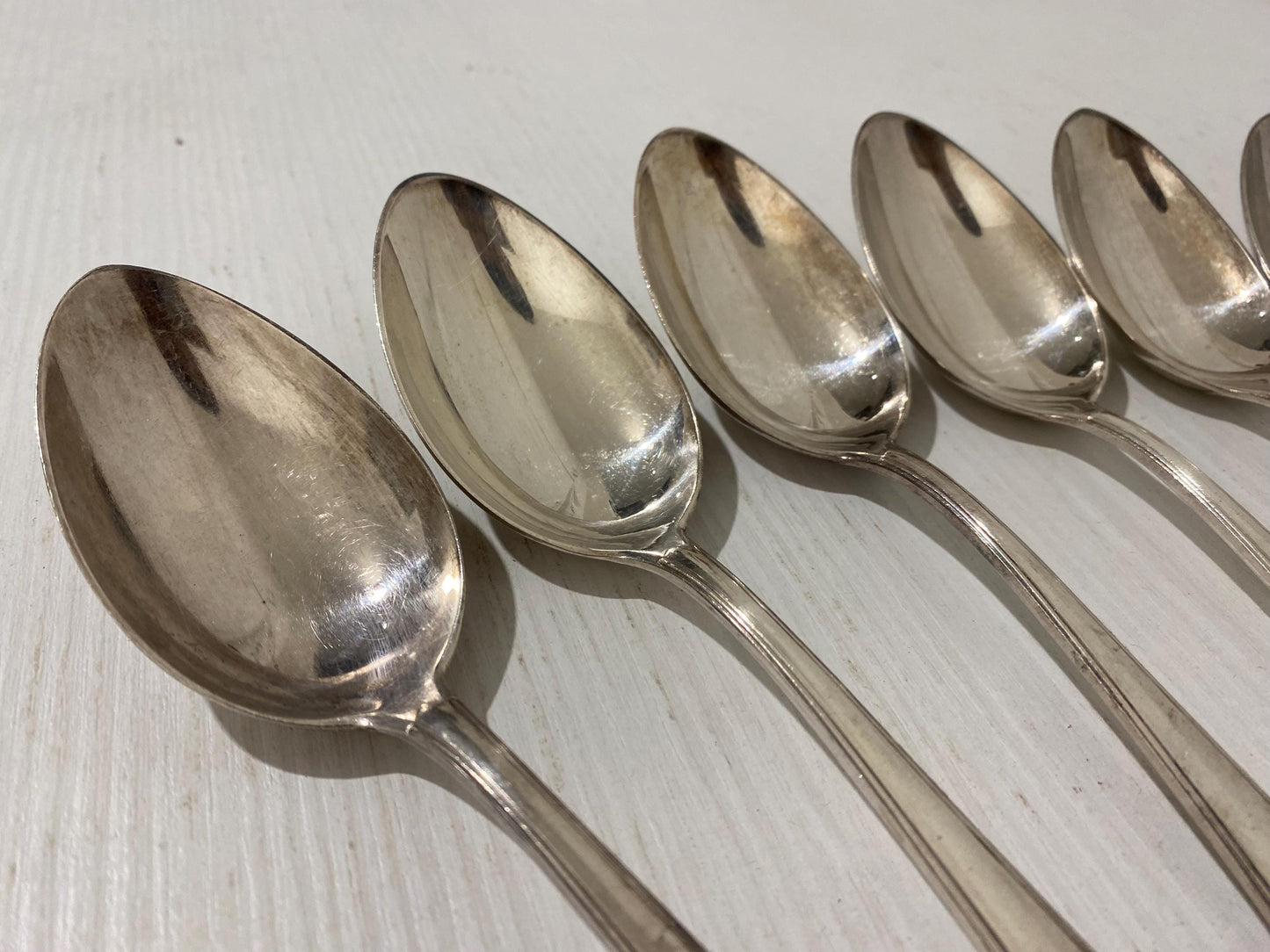Set di 6 Cucchiai Vintage Placcati Argento con Punzone B 90
