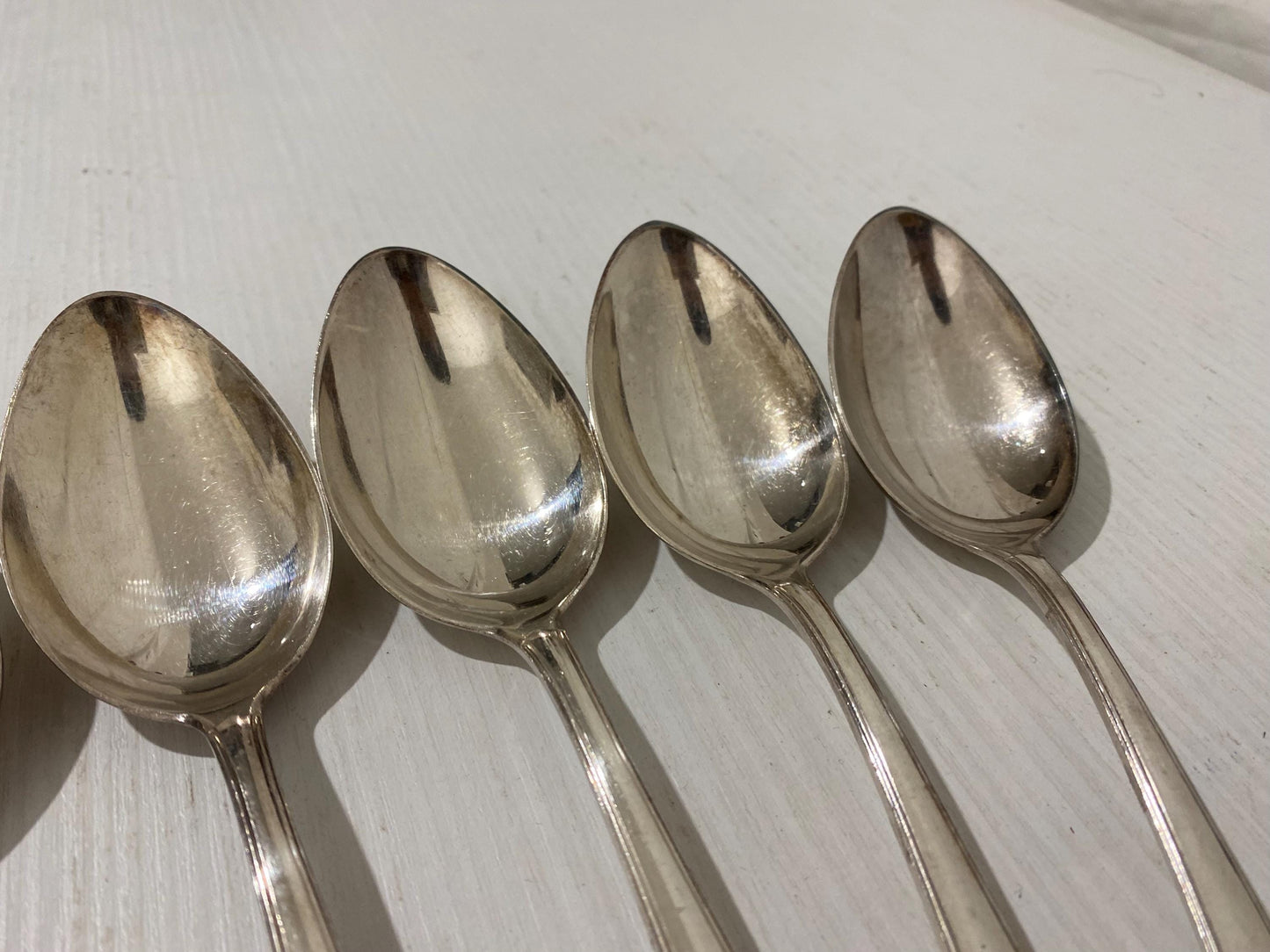 Set di 6 Cucchiai Vintage Placcati Argento con Punzone B 90