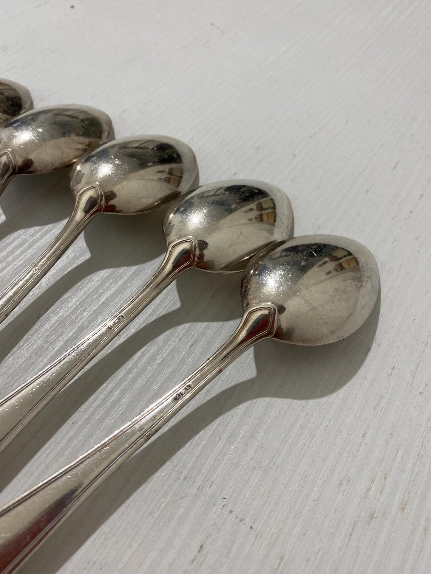 Set di 6 Cucchiai Vintage Placcati Argento con Punzone B 90