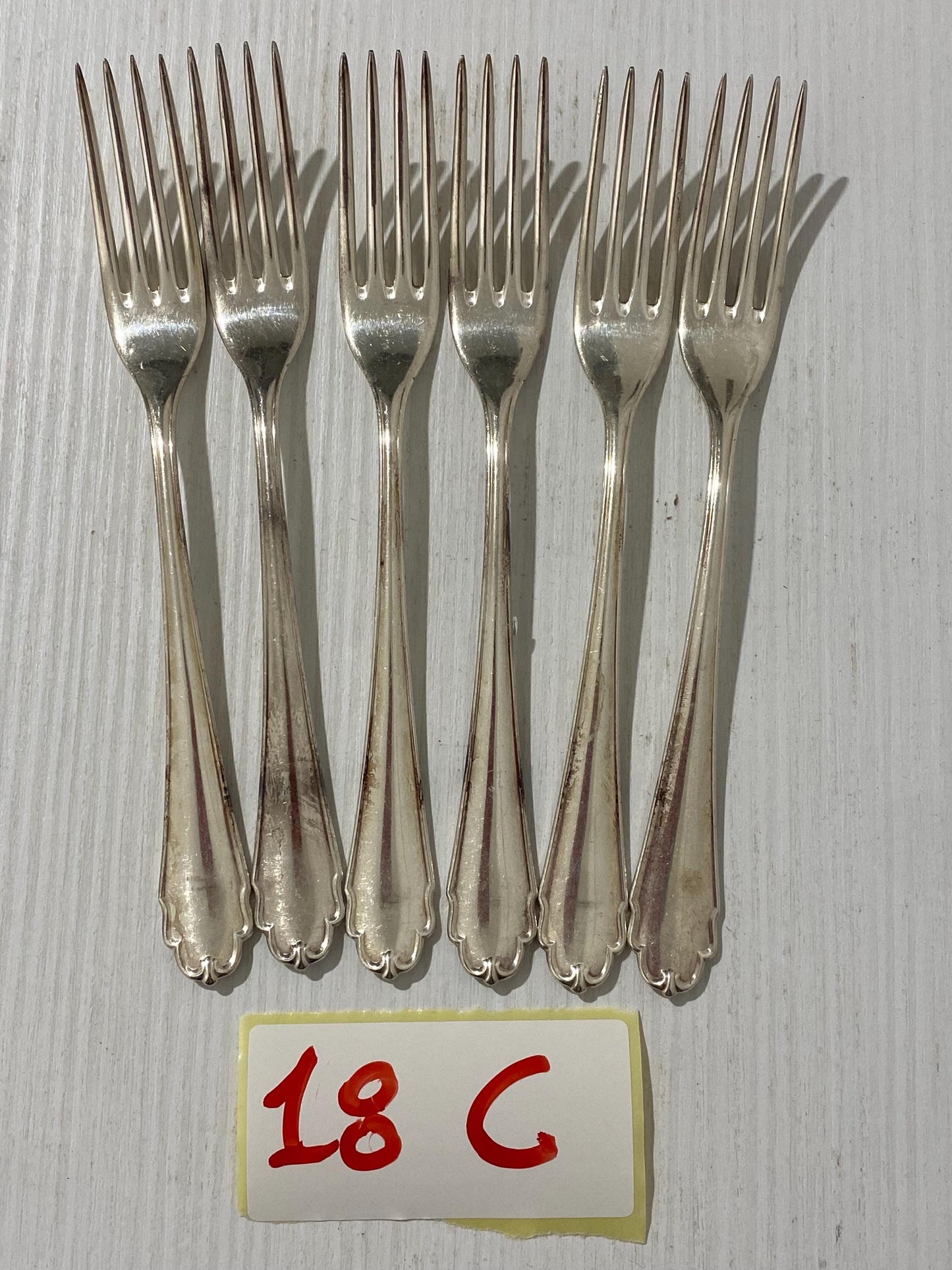 Set di 6 Forchette Vintage in Argento Placcato Bruckmann 90