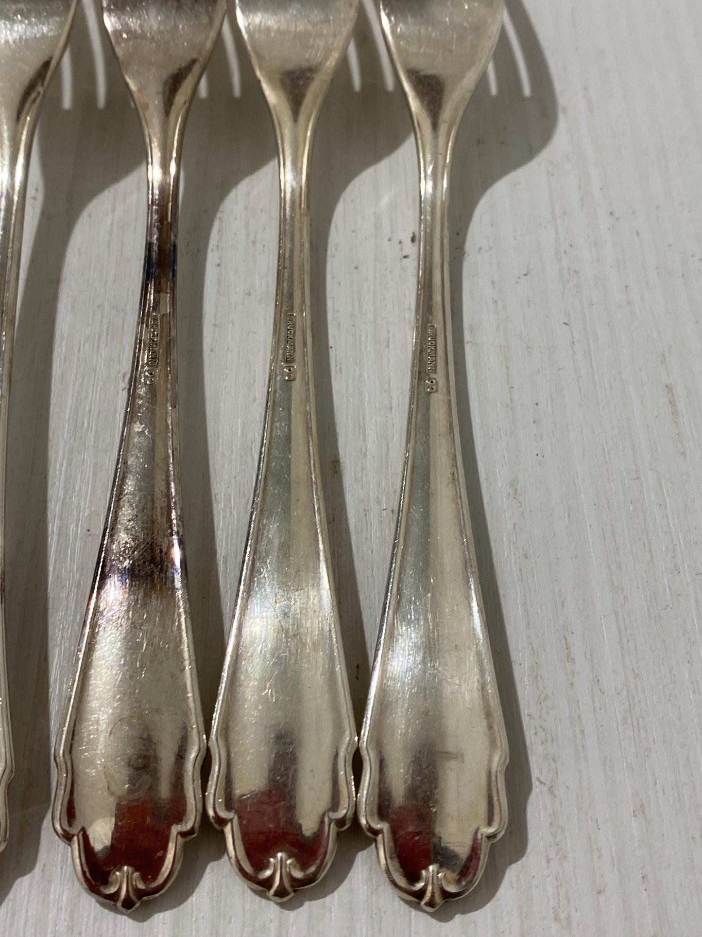 Set di 6 Forchette Vintage in Argento Placcato Bruckmann 90