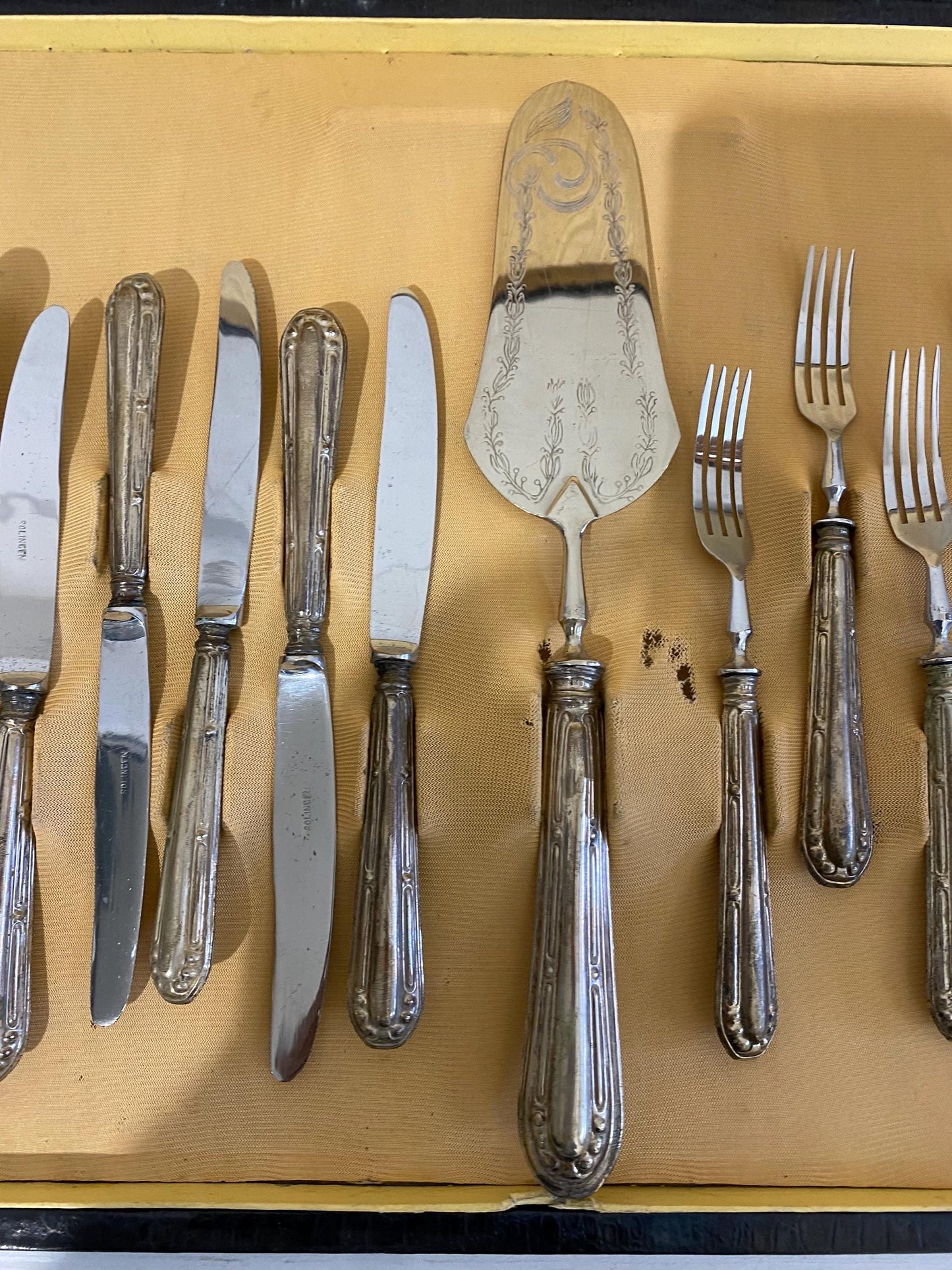 Servizio di Posate per 12 Persone Vintage Argento 800 lama acciaio Solingen