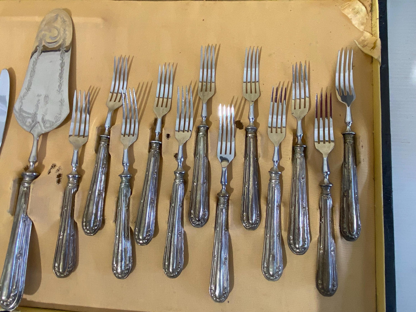Servizio di Posate per 12 Persone Vintage Argento 800 lama acciaio Solingen