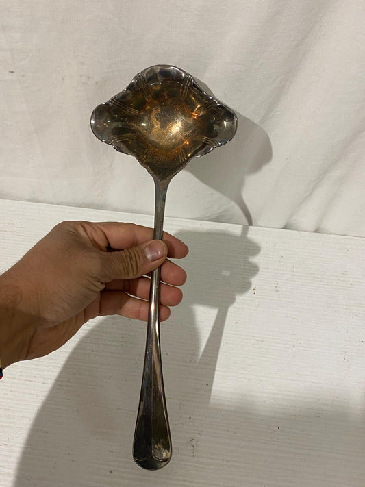 Vintage Silver Plated Kitchen Ladle - Made in Italy - 31.5x12x5 cm (12.4x4.7x2 in)
