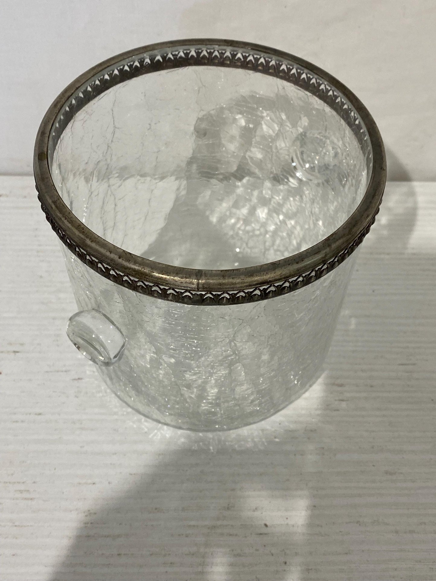 Secchiello per Ghiaccio Mid-Century Italiano Placcato Argento con Pinza - Elegante Design Vintage - 12,5x12,5 cm (4.9"x4.9")