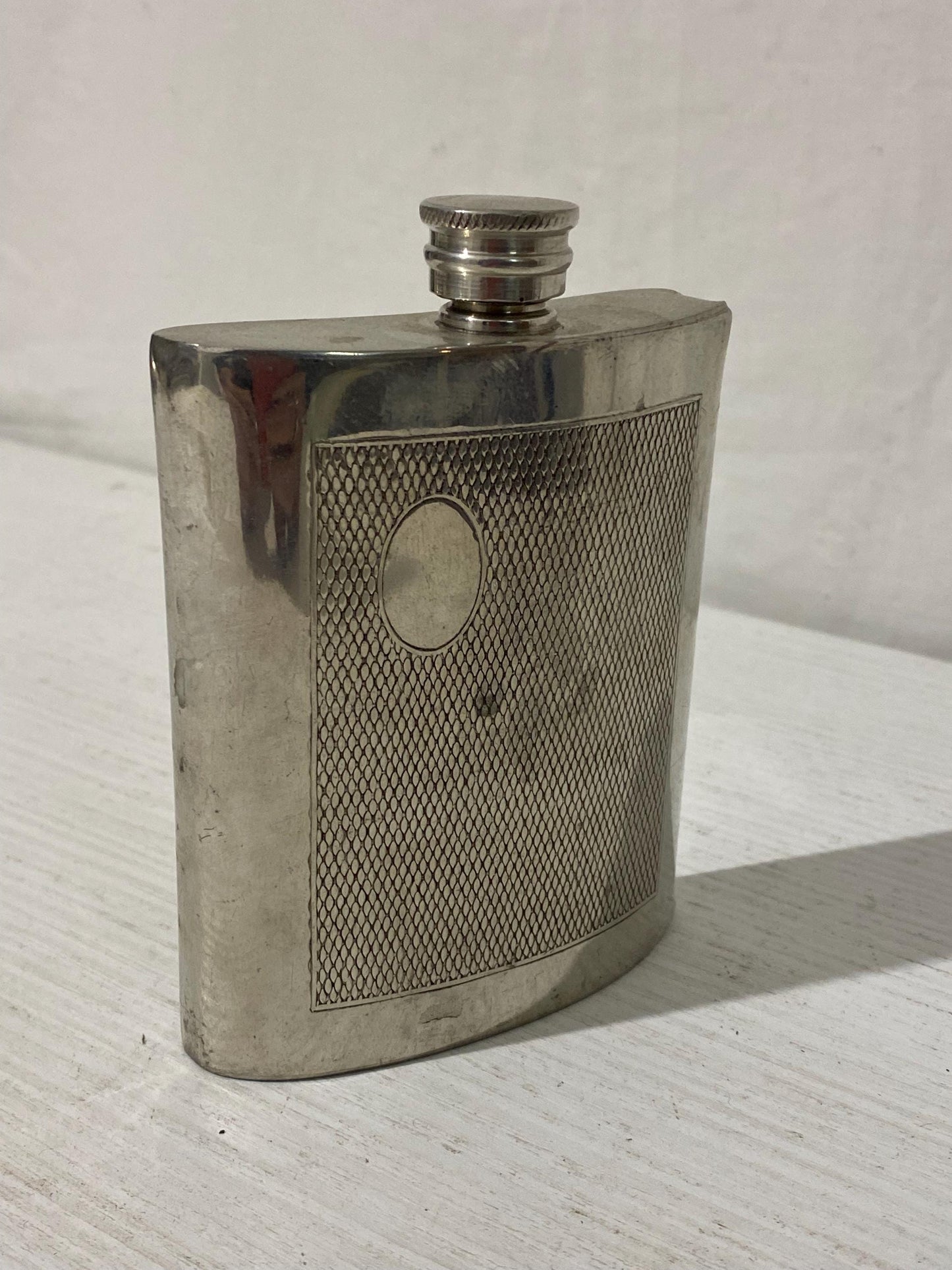 Antica Fiaschetta da Tasca o per viaggio in Argento Placcato ottimo per liquori - Kelemer Sheffield 6oz - 12,5x9x2,5 cm (4.9" x 3.5" x 0.9")