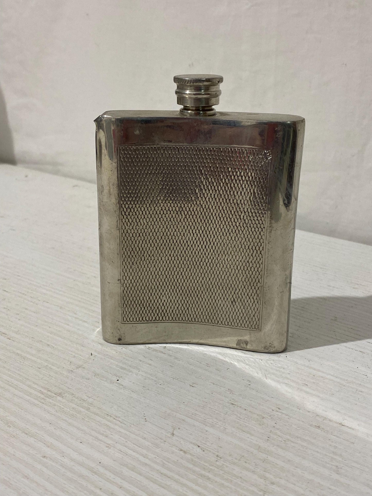 Antica Fiaschetta da Tasca o per viaggio in Argento Placcato ottimo per liquori - Kelemer Sheffield 6oz - 12,5x9x2,5 cm (4.9" x 3.5" x 0.9")
