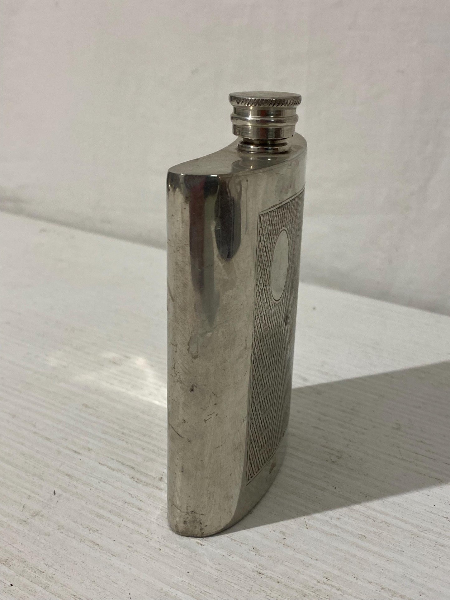 Antica Fiaschetta da Tasca o per viaggio in Argento Placcato ottimo per liquori - Kelemer Sheffield 6oz - 12,5x9x2,5 cm (4.9" x 3.5" x 0.9")