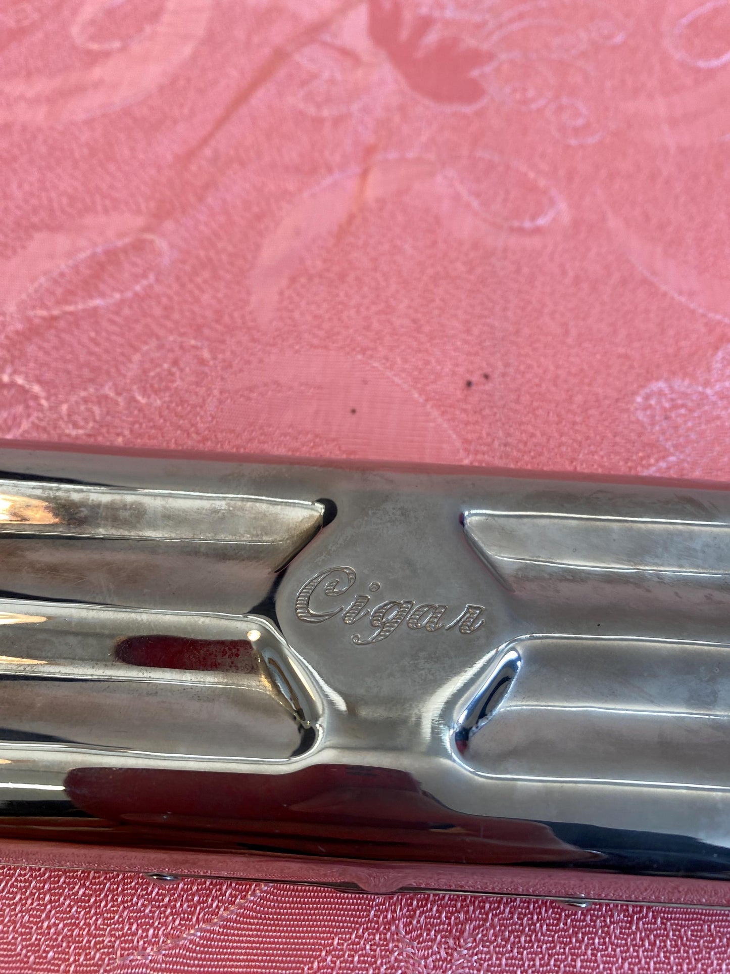 Antico Portasigari Raro Placcato Argento con Tagliasigari in Argento 925 - Elegante da Collezione