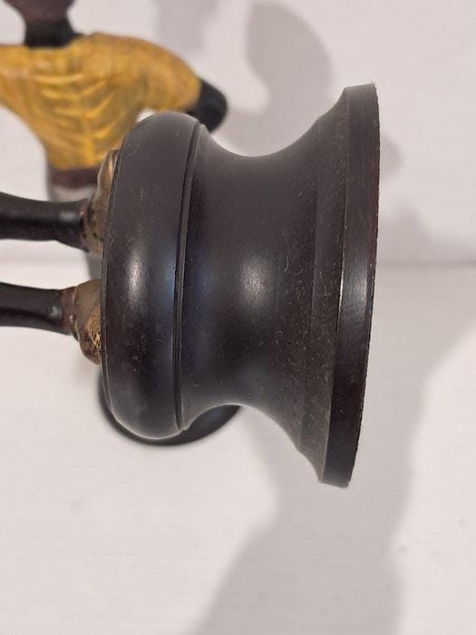 Coppia di Candelabri Vintage - Statuette in Stile Colonial - 25,5x11x7 cm