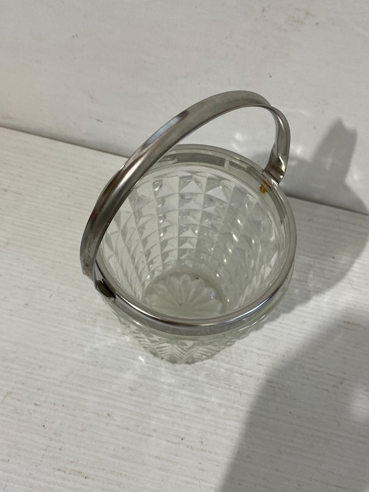 Secchiello per Ghiaccio Vintage in Vetro e Acciaio Inox - Design Elegante con Scanalature - Misure 14 cm (5.5") x 11 cm (4.3")
