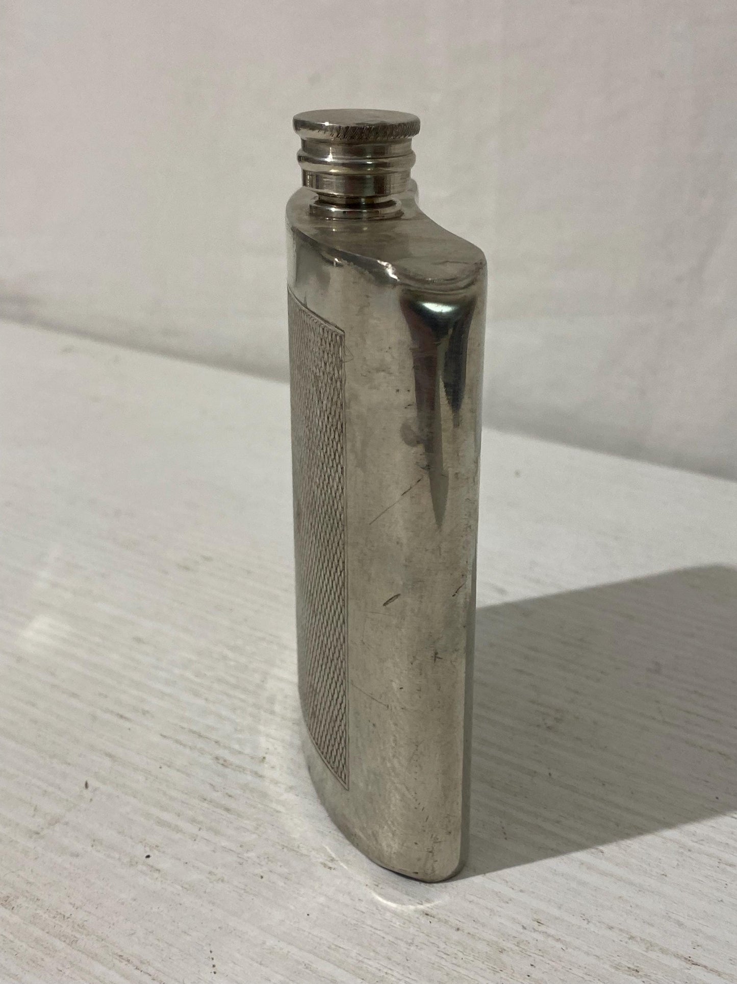 Antica Fiaschetta da Tasca o per viaggio in Argento Placcato ottimo per liquori - Kelemer Sheffield 6oz - 12,5x9x2,5 cm (4.9" x 3.5" x 0.9")