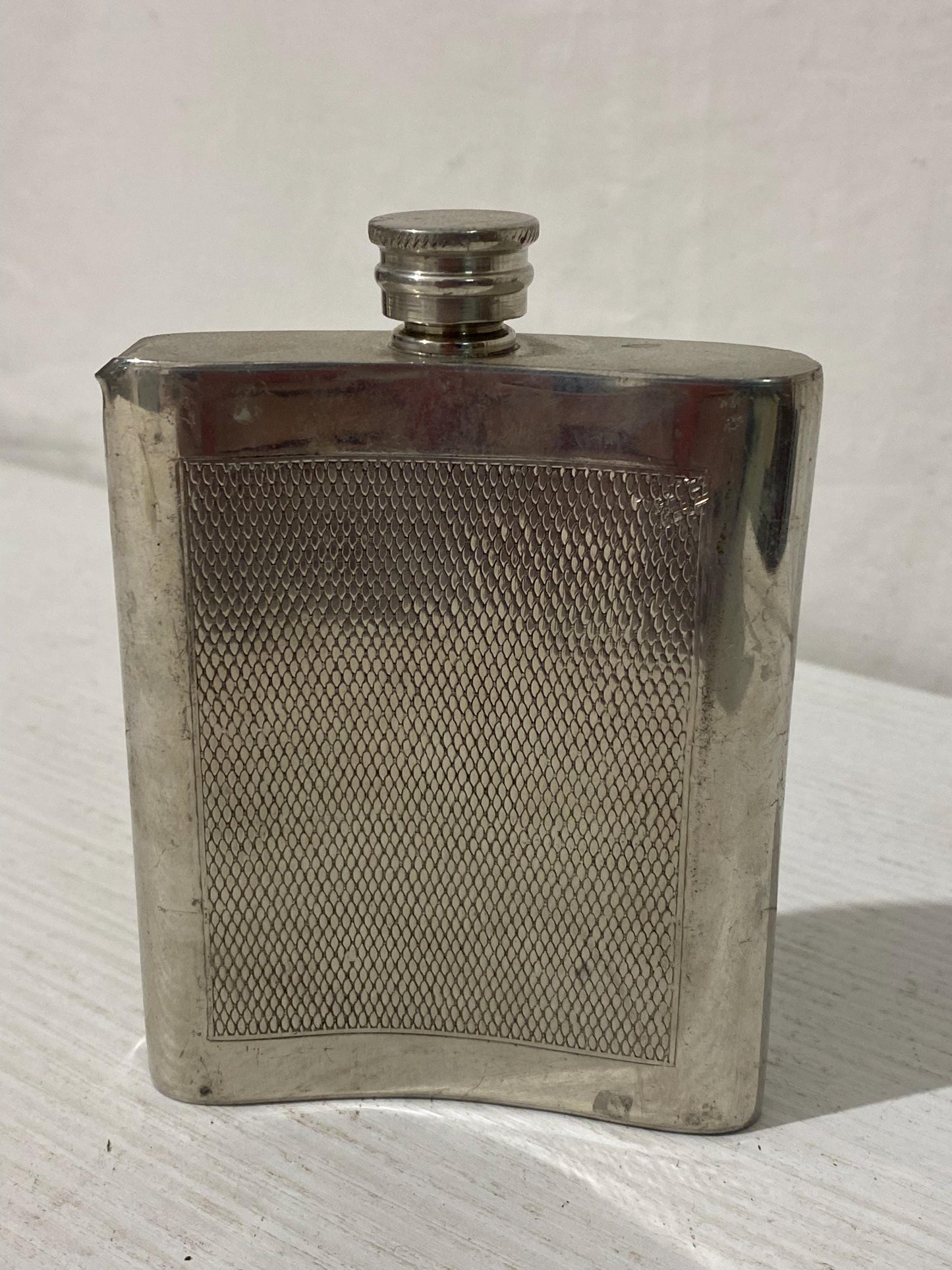 Antica Fiaschetta da Tasca o per viaggio in Argento Placcato ottimo per liquori - Kelemer Sheffield 6oz - 12,5x9x2,5 cm (4.9" x 3.5" x 0.9")