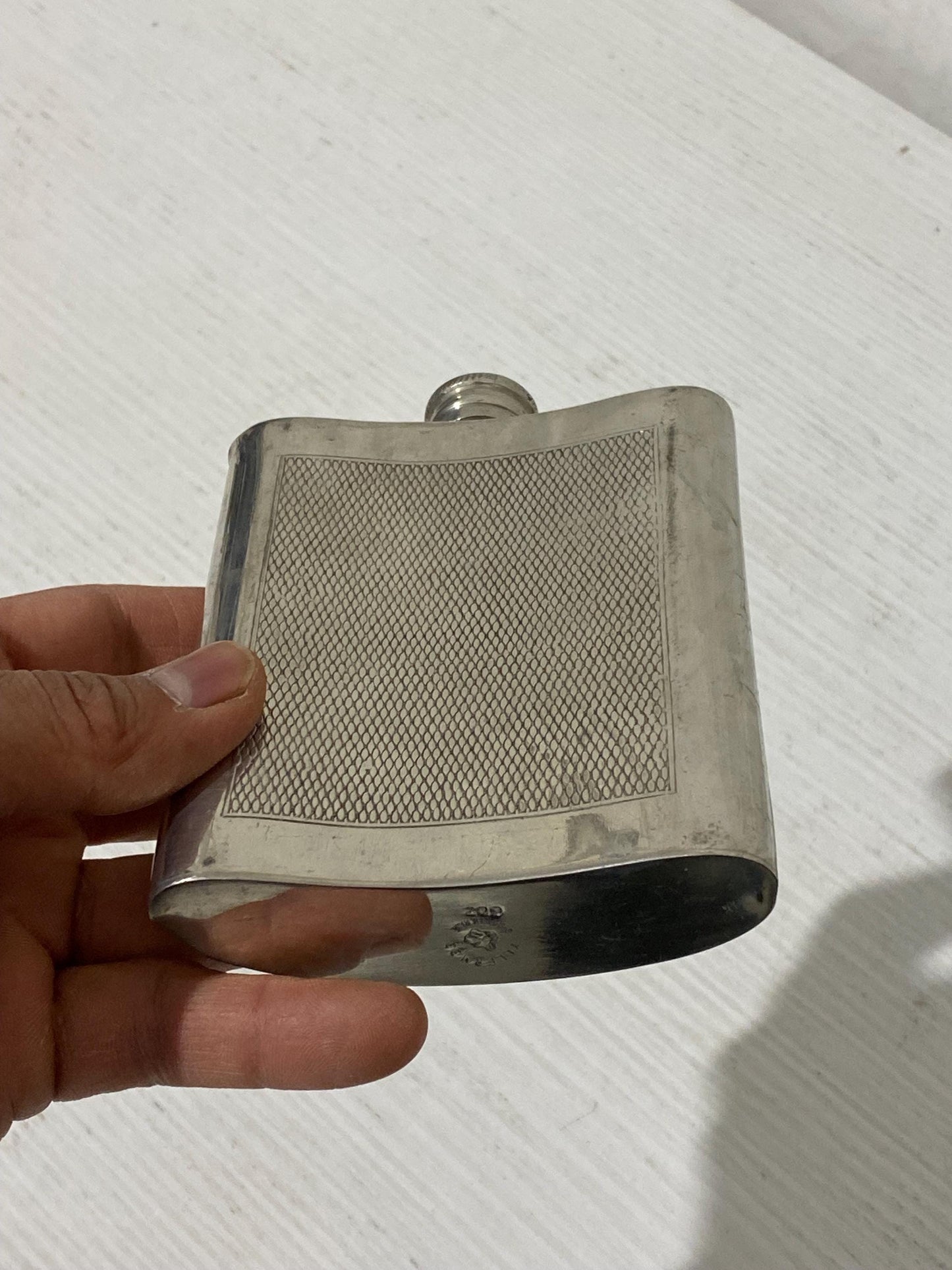 Antica Fiaschetta da Tasca o per viaggio in Argento Placcato ottimo per liquori - Kelemer Sheffield 6oz - 12,5x9x2,5 cm (4.9" x 3.5" x 0.9")