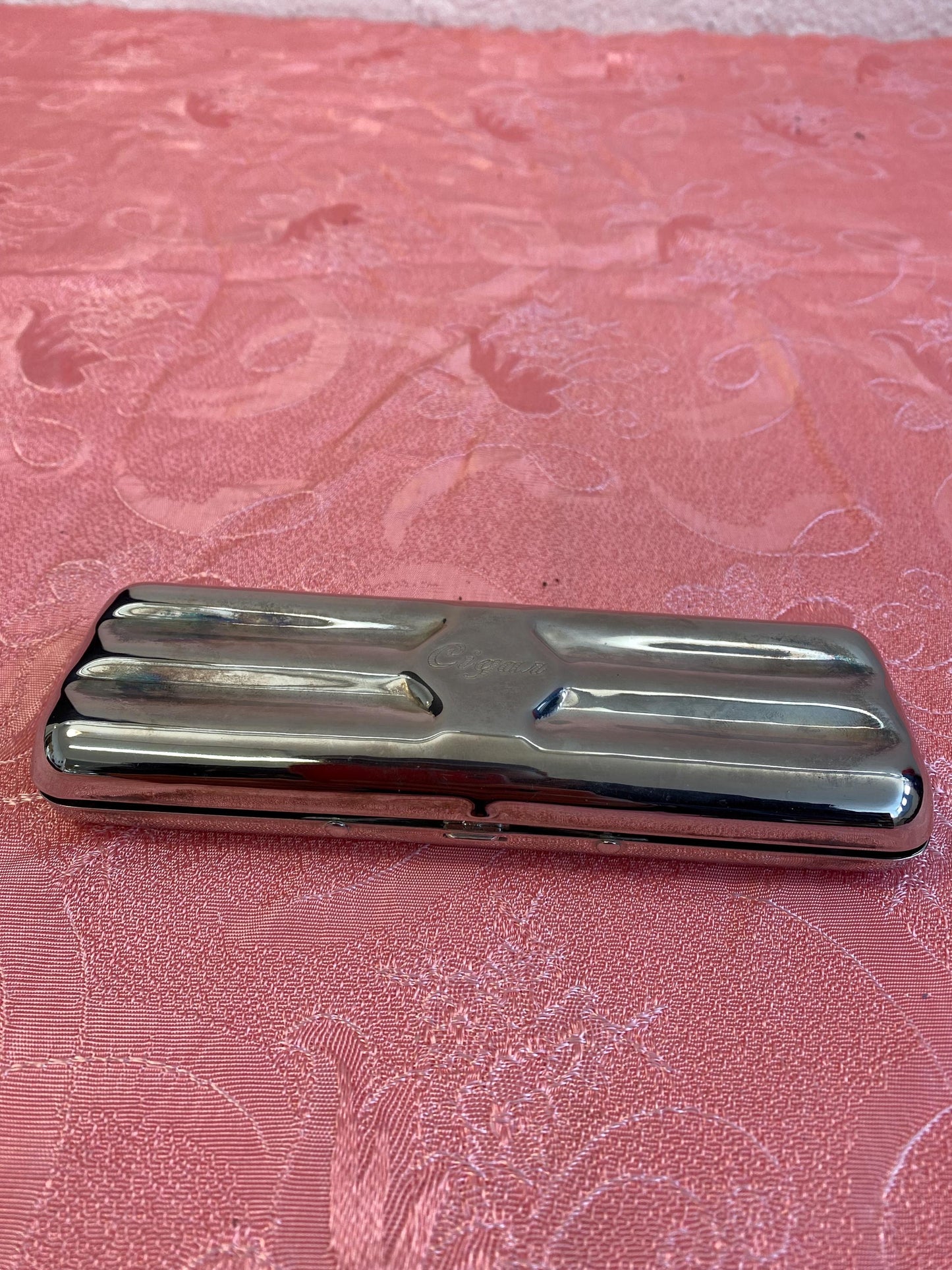 Antico Portasigari Raro Placcato Argento con Tagliasigari in Argento 925 - Elegante da Collezione