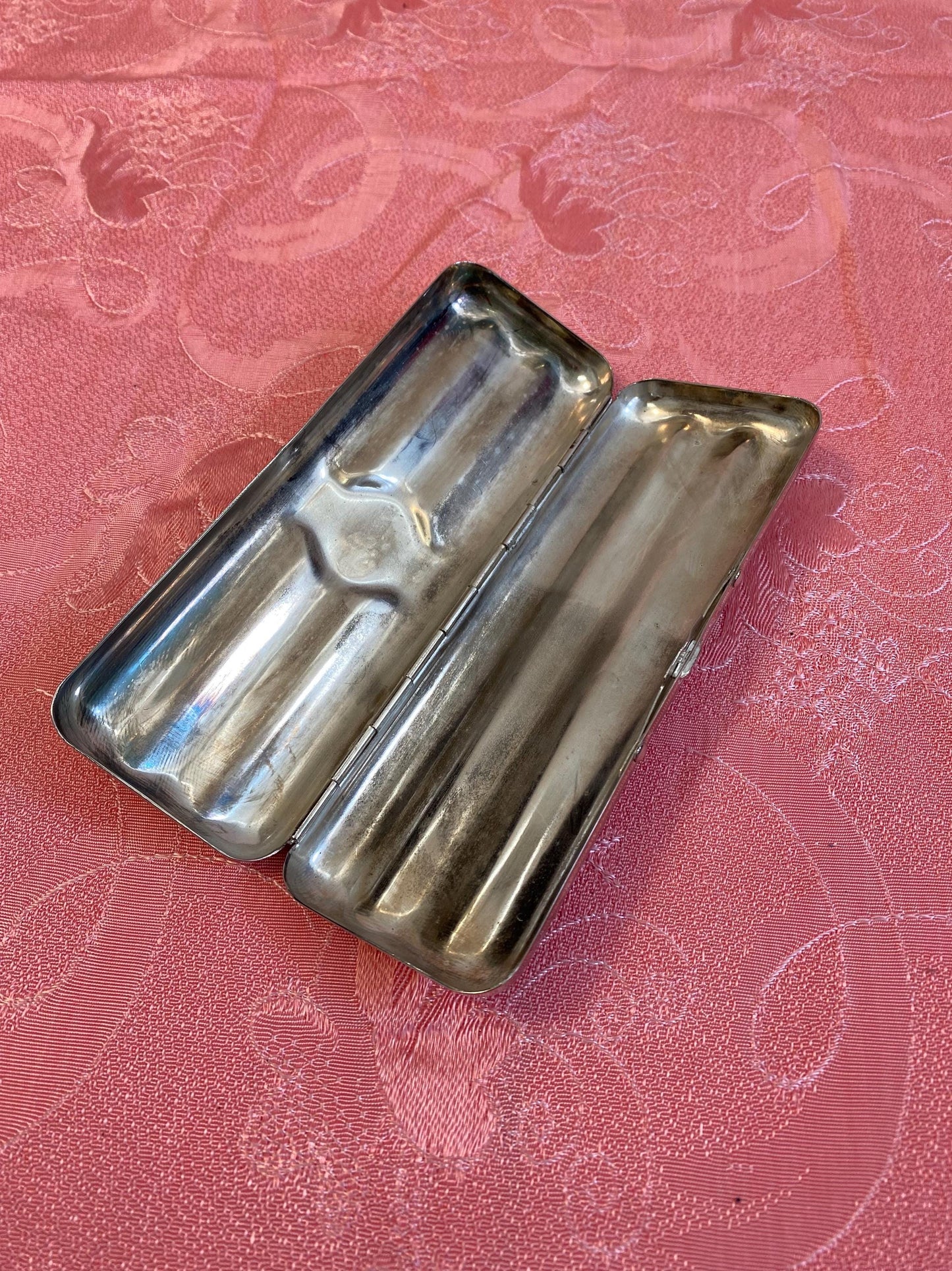 Antico Portasigari Raro Placcato Argento con Tagliasigari in Argento 925 - Elegante da Collezione