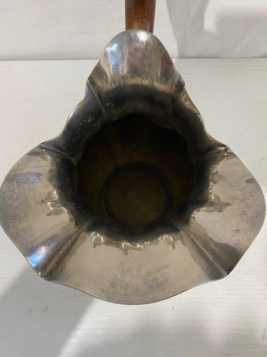 Antica Brocca-Caraffa in Argento Placcato con Manico in Legno - Punzonata ALGEMA