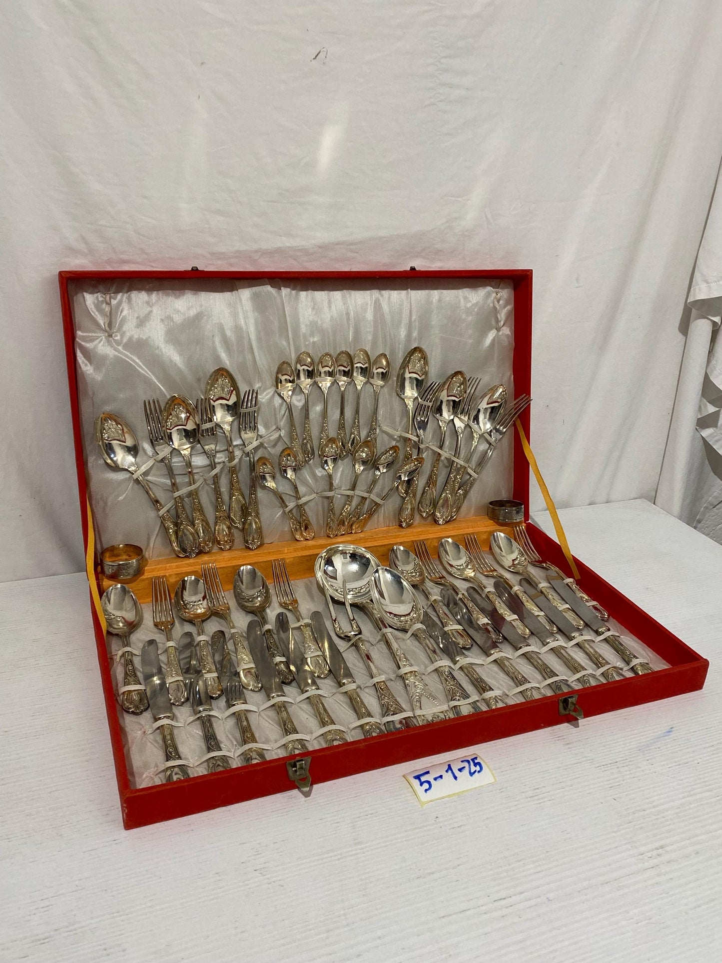 Servizio di Posate Vintage in Argento 800 Placcato, 48 Pezzi con Scatola Originale e Accessori