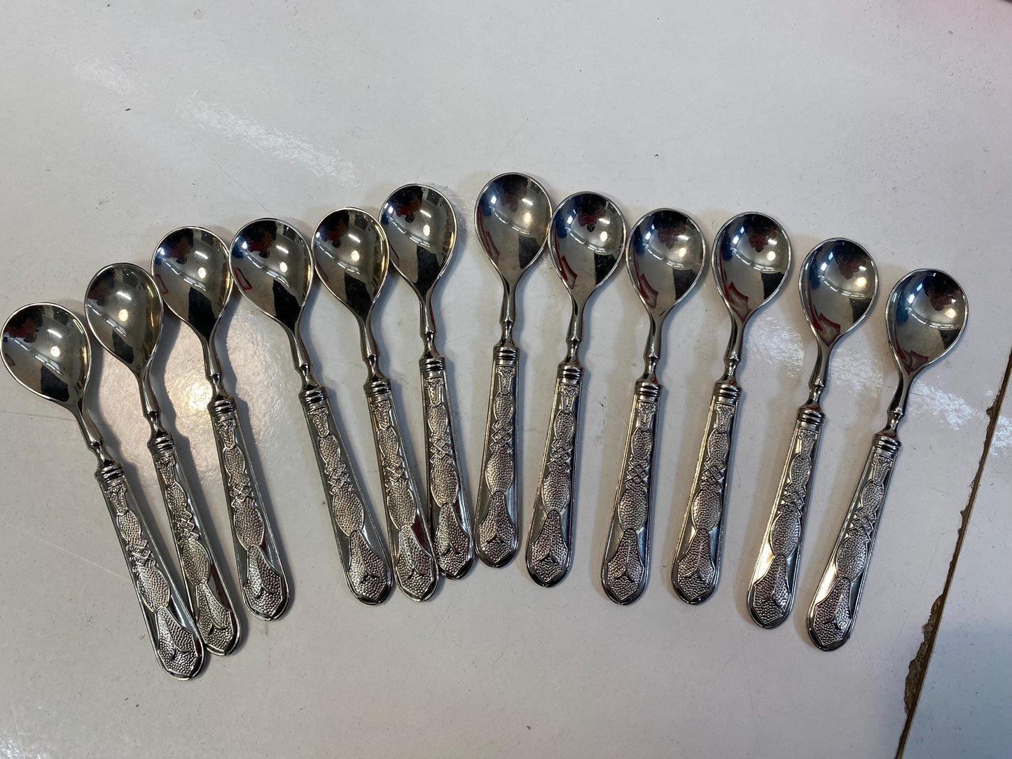 Set di Cucchiaini e Zuccheriera in Argento 800 Placcato con Scatola Originale - Eleganza Vintage
