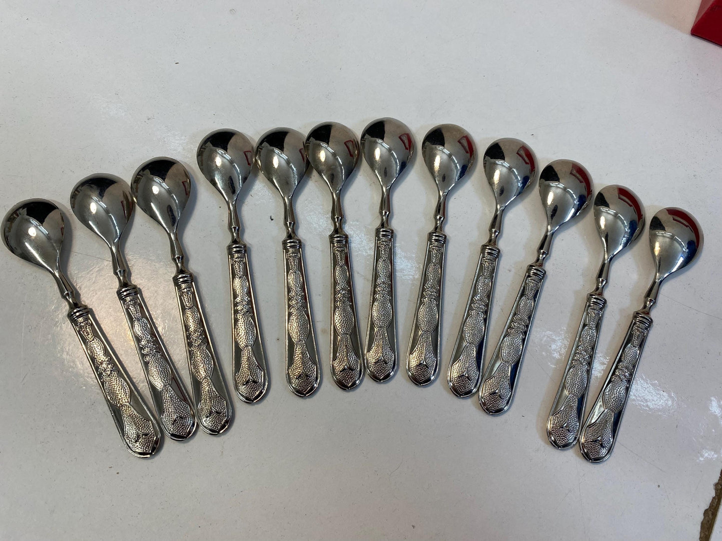 Set di Cucchiaini e Zuccheriera in Argento 800 Placcato con Scatola Originale - Eleganza Vintage