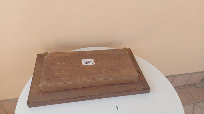 Diorama Vintage in Legno e Metallo - Moto Custom - 44x25x6 cm - Fatto a Mano