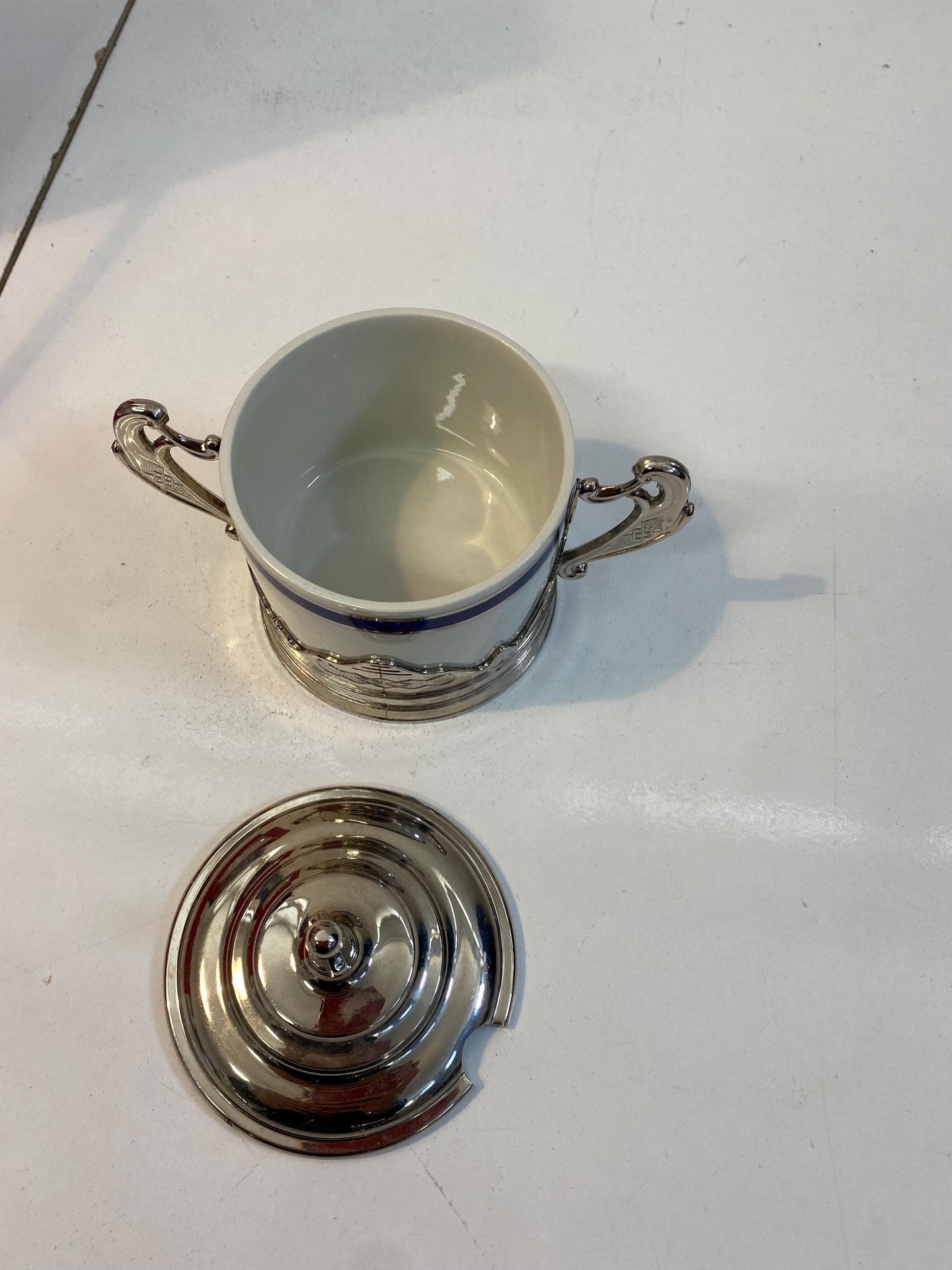Set di Cucchiaini e Zuccheriera in Argento 800 Placcato con Scatola Originale - Eleganza Vintage