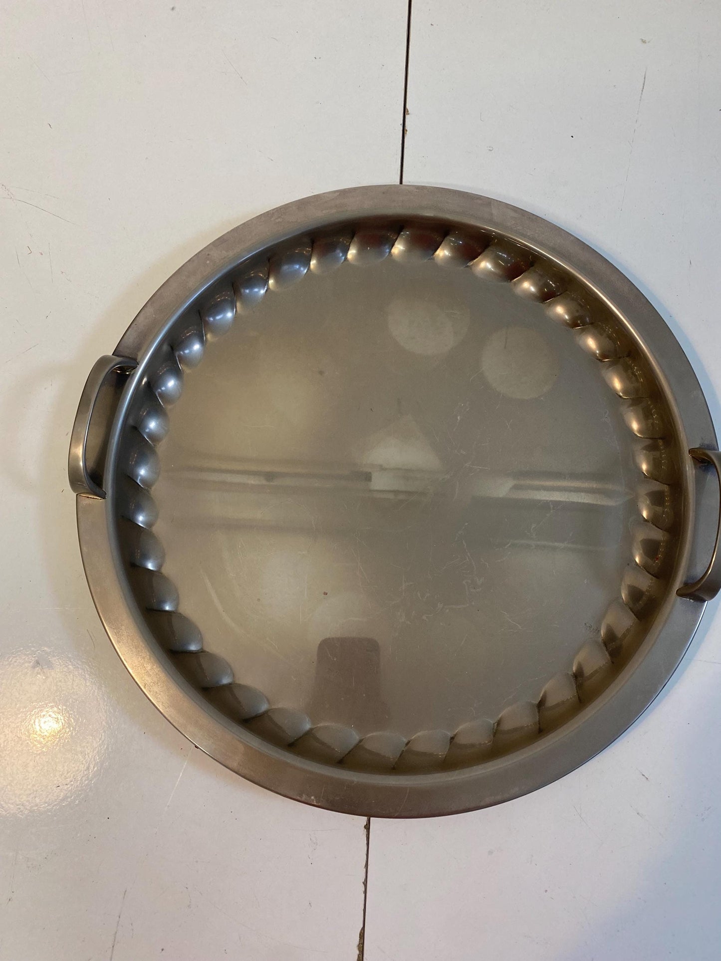 Vintage silver tray Ø42 cm Silver Plated 1000 Germany 1960s, with handles