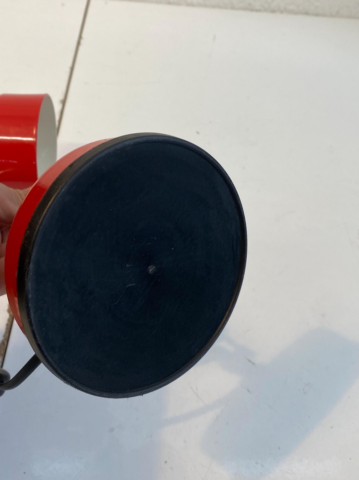 Lampada da Scrivania Vintage in Metallo Rosso Regolabile in altezza - Made in Italy - 33 cm