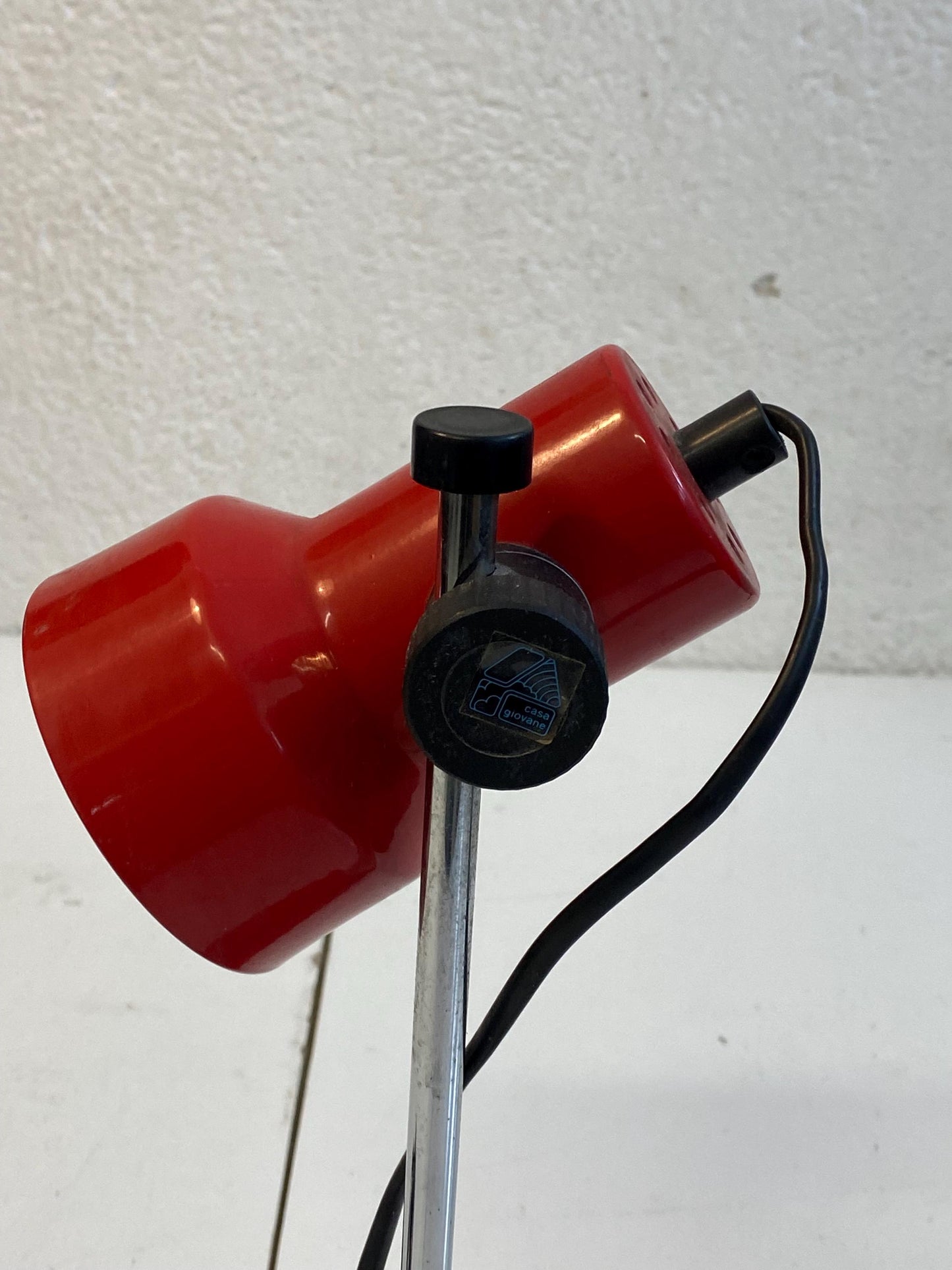 Lampada da Scrivania Vintage in Metallo Rosso Regolabile in altezza - Made in Italy - 33 cm