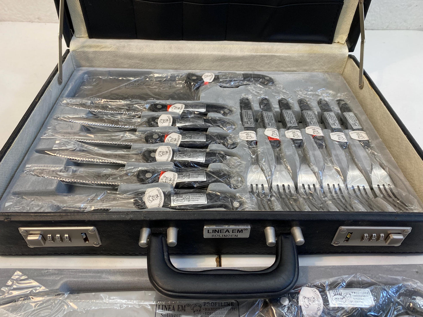 Set Coltelli e Posate Solingen 24 Pezzi ProfiLine Germania Acciaio Inox Artigianale con Valigetta con Serratura