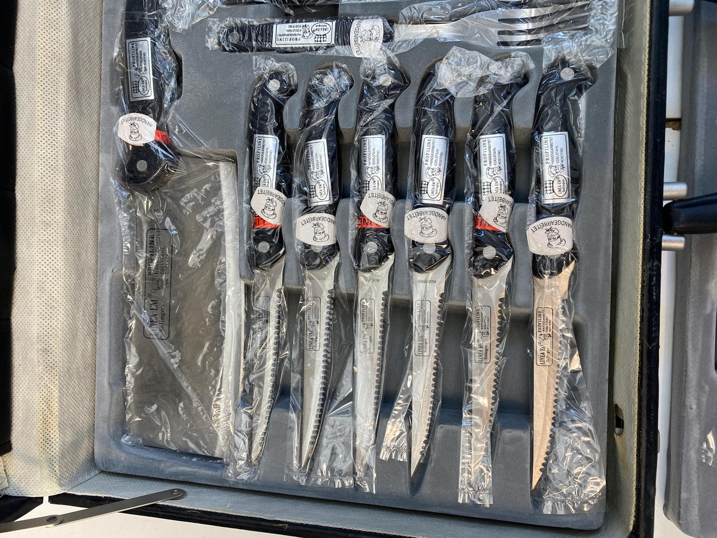 Set Coltelli e Posate Solingen 24 Pezzi ProfiLine Germania Acciaio Inox Artigianale con Valigetta con Serratura