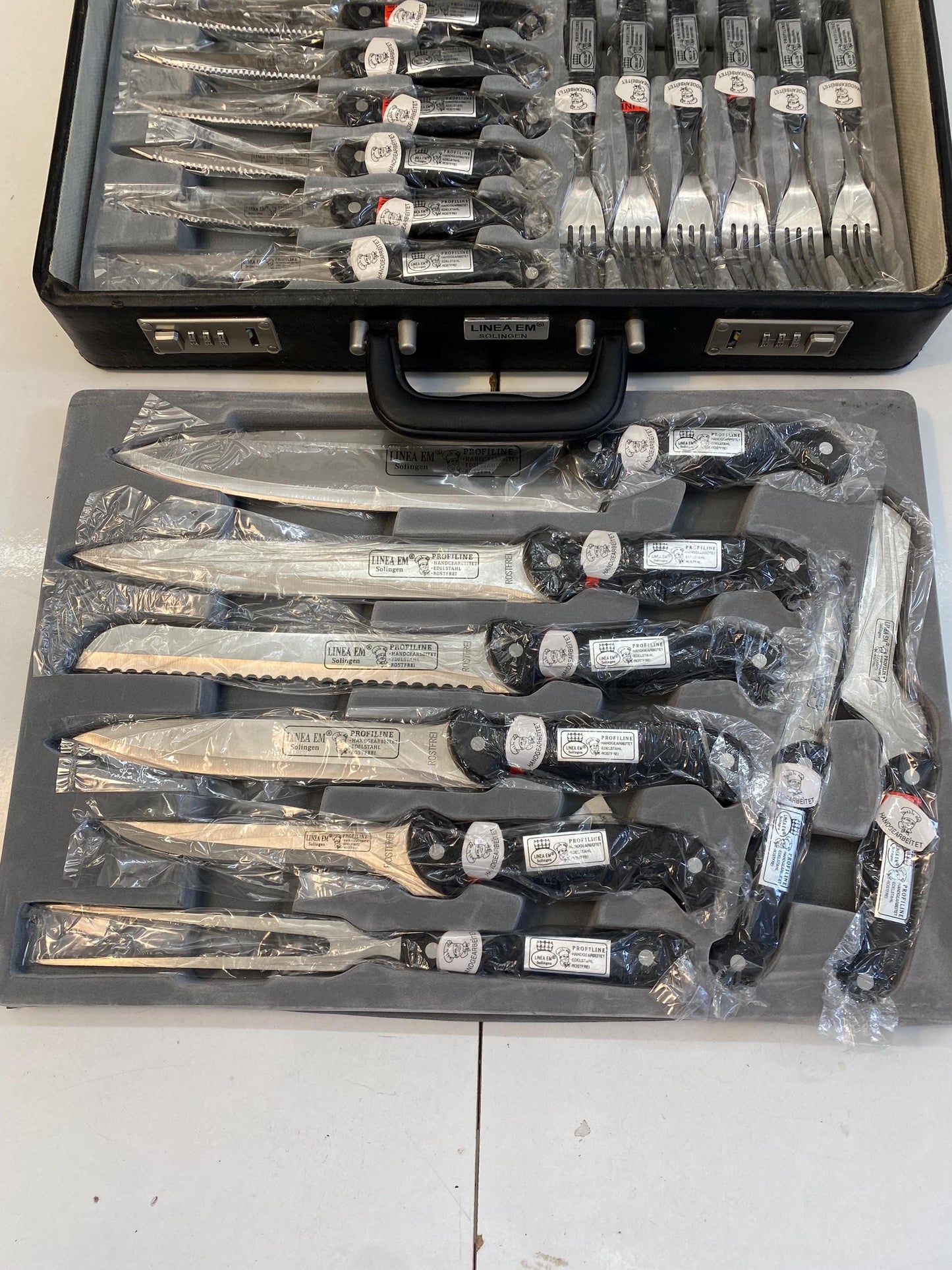 Set Coltelli e Posate Solingen 24 Pezzi ProfiLine Germania Acciaio Inox Artigianale con Valigetta con Serratura