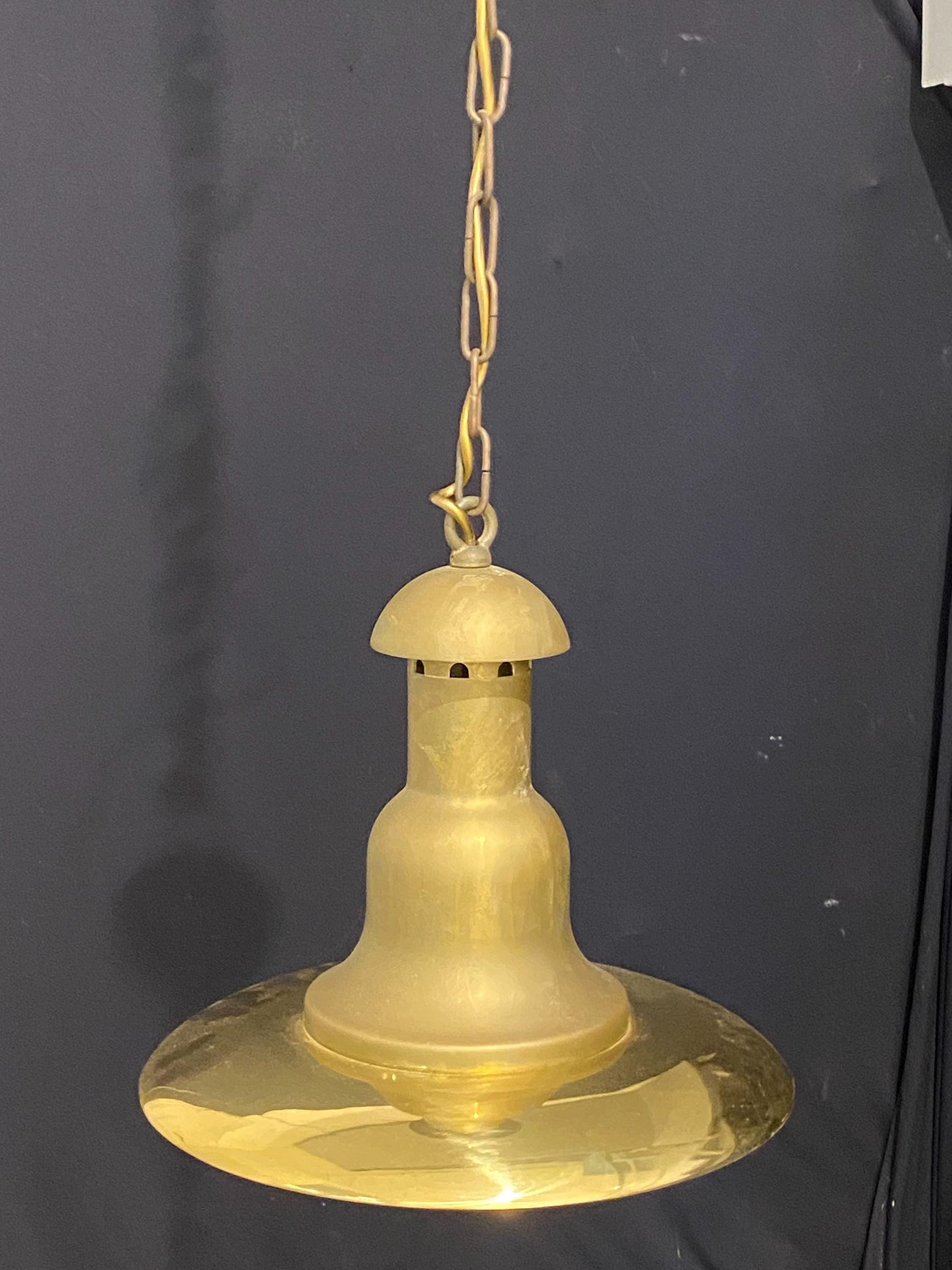 Lampadario a Sospensione in Ottone Vintage Foresti & Suardi stile marina - 35x32 cm, Attacco E27