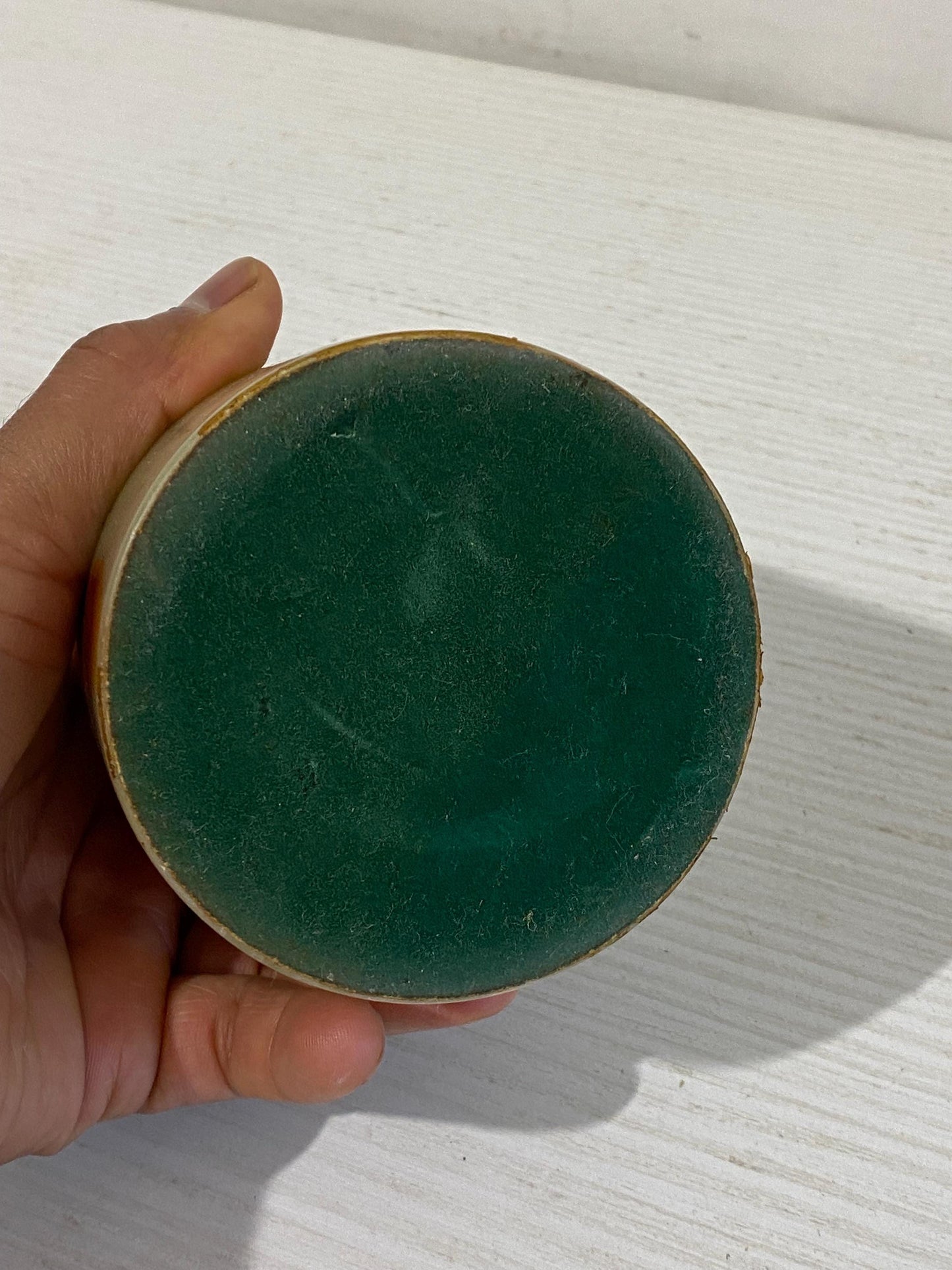 Accendino vintage in onice verde 12x9 cm Anni ‘70 da tavolo con inserto removibile Arredo rétro elegante