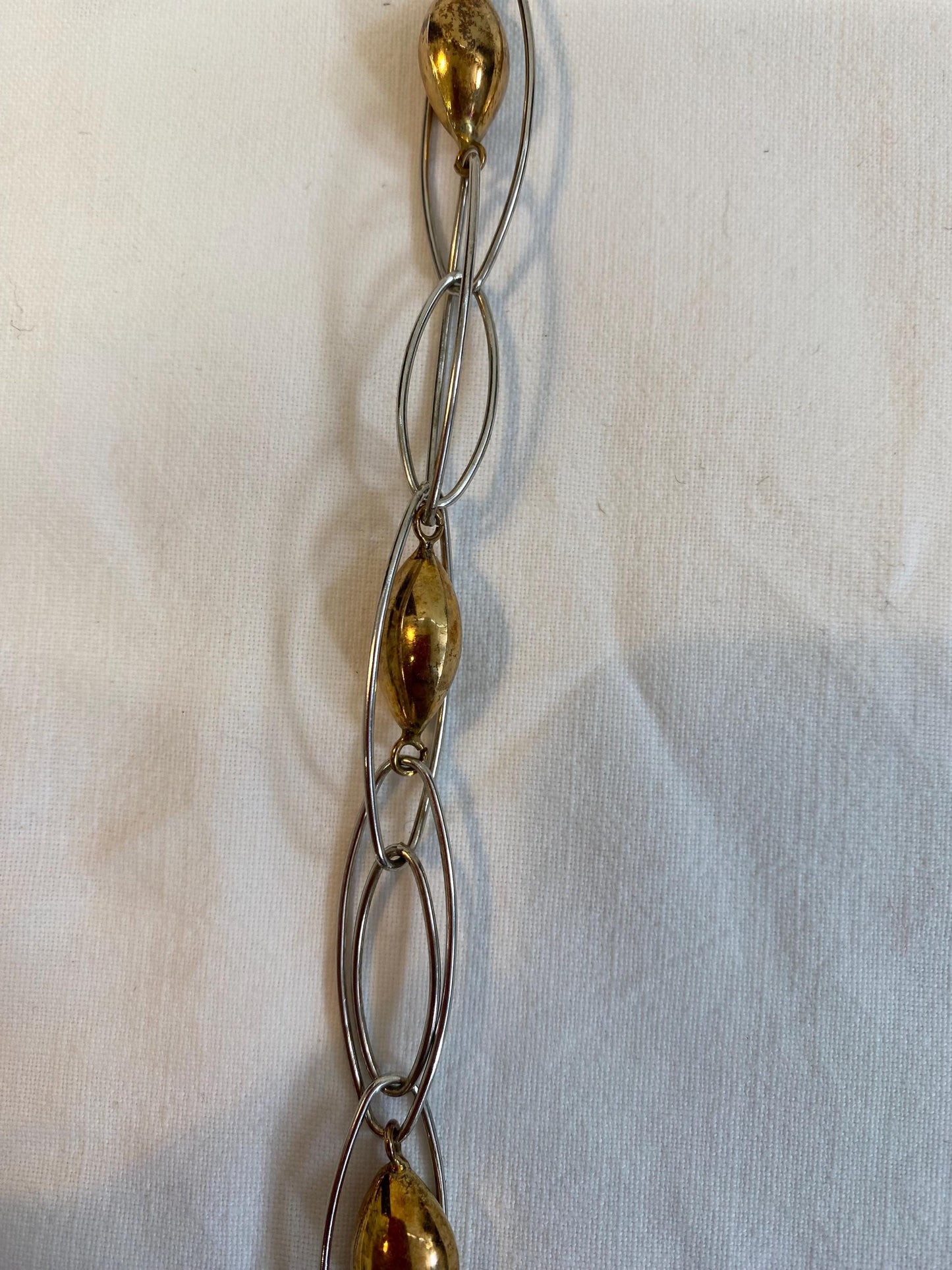 Bracciale Vintage in Argento 925 con Inserti Dorati Design Moderno Artigianale 21 cm, 10 g