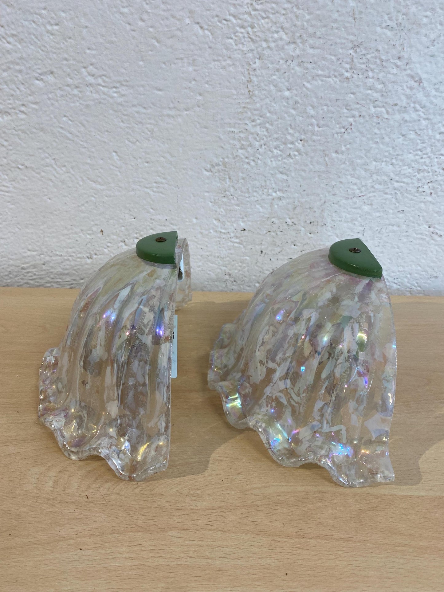 Coppia di Applique in Vetro di Murano Vintage a Forma di Mezza Luna - Eleganza e Fascino per la Tua Illuminazione