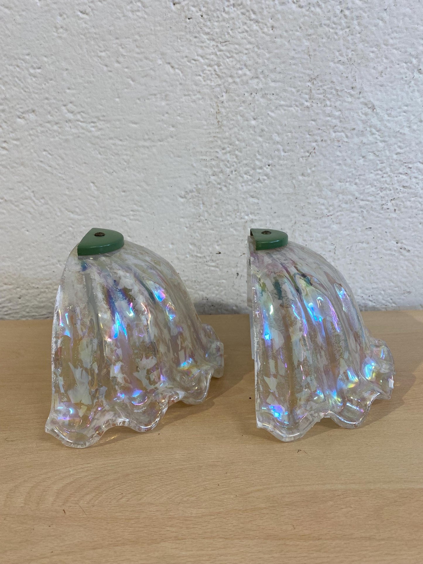 Coppia di Applique in Vetro di Murano Vintage a Forma di Mezza Luna - Eleganza e Fascino per la Tua Illuminazione