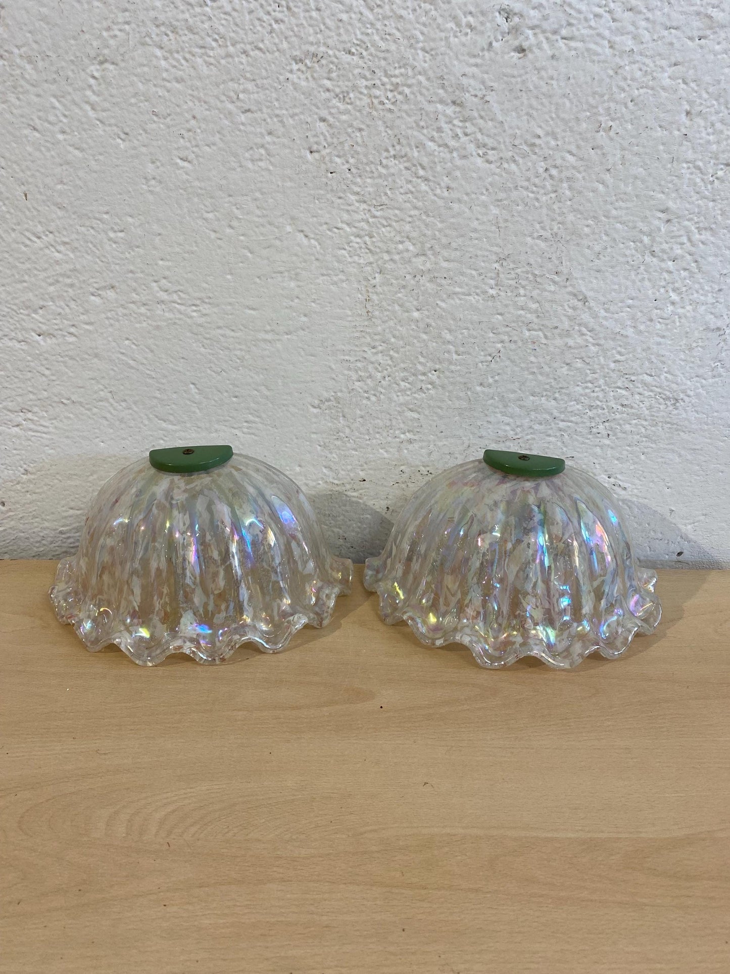 Coppia di Applique in Vetro di Murano Vintage a Forma di Mezza Luna - Eleganza e Fascino per la Tua Illuminazione