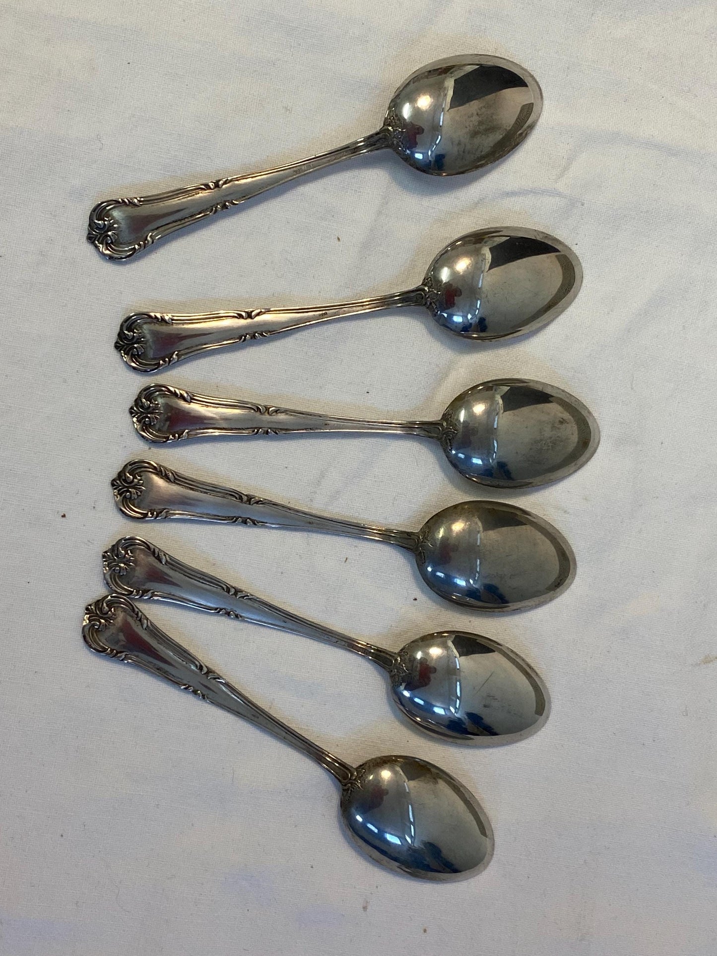 Set 6 cucchiaini vintage argento 800 in scatola originale 10 cm posate da collezione eleganti rétro, regalo apprezzato per amanti del caffe