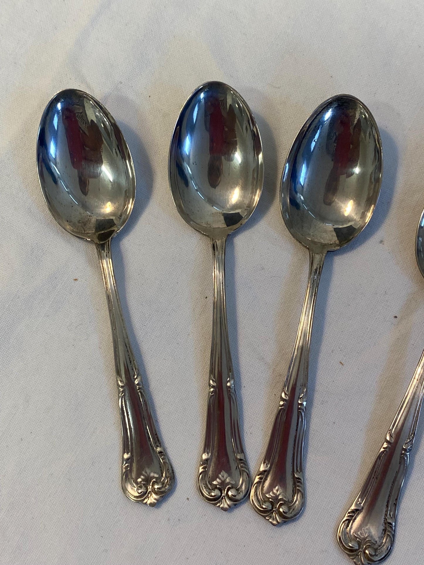 Set 6 cucchiaini vintage argento 800 in scatola originale 10 cm posate da collezione eleganti rétro, regalo apprezzato per amanti del caffe