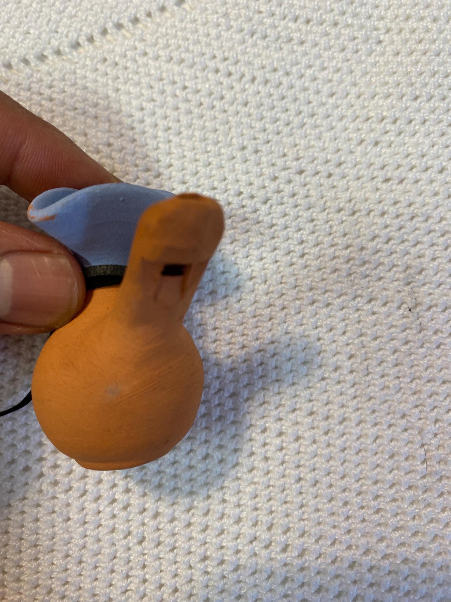 Fischietto-ocarina in terracotta a forma di uccellino - pendant vintage artigianale 5,5 cm