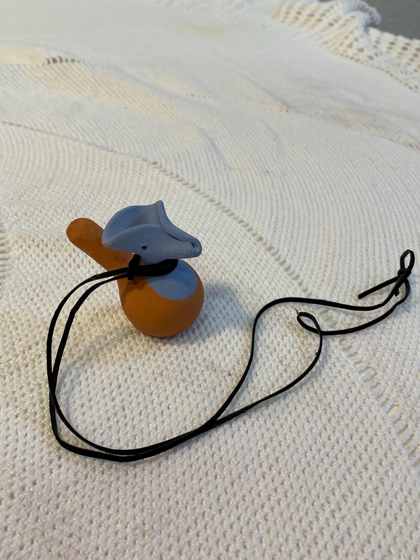 Fischietto-ocarina in terracotta a forma di uccellino - pendant vintage artigianale 5,5 cm