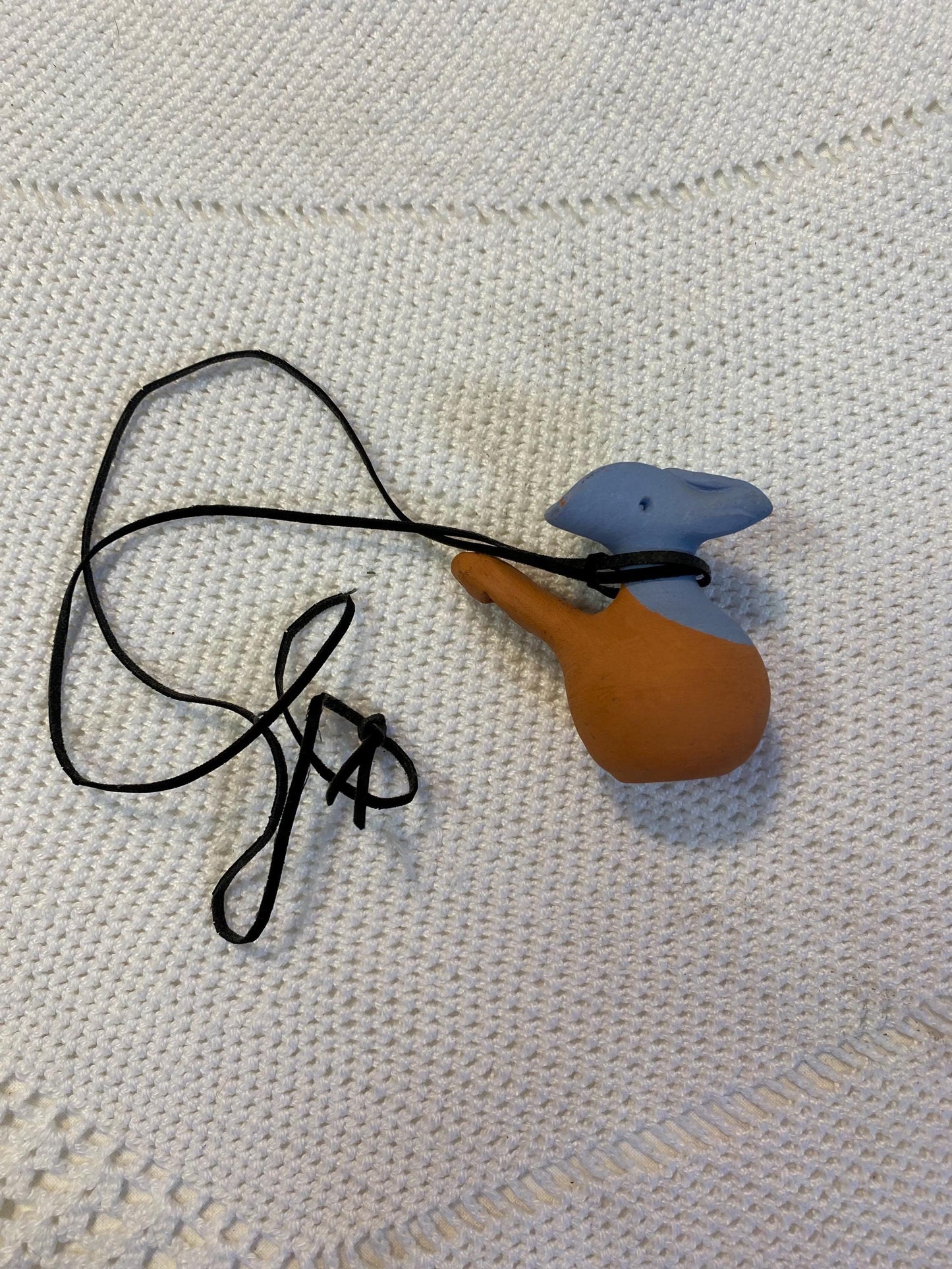 Fischietto-ocarina in terracotta a forma di uccellino - pendant vintage artigianale 5,5 cm
