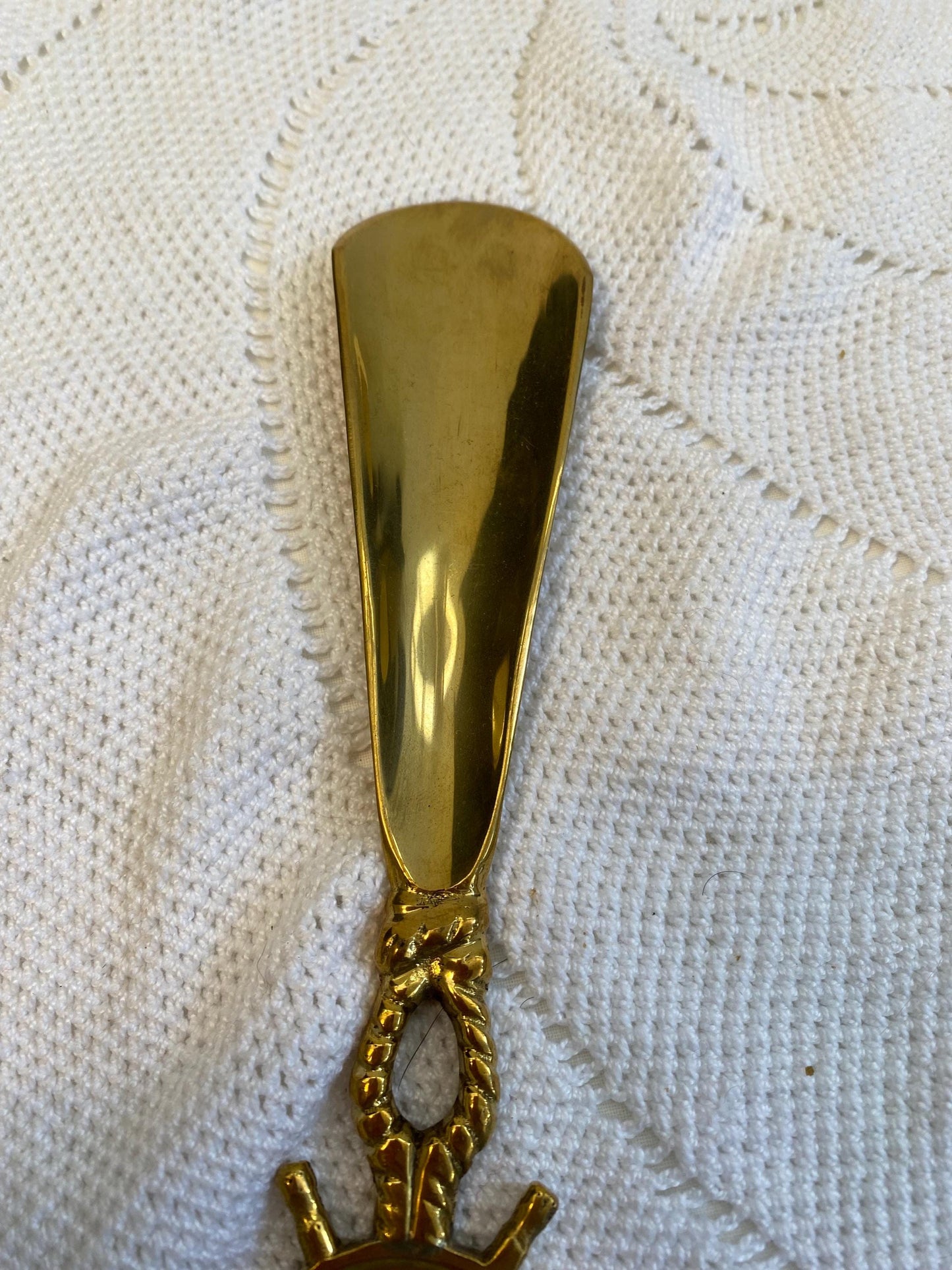 Calzascarpe vintage ottone 21 cm con timone nautico accessorio elegante per casa marina, stile navale rétro, regalo originale per lui