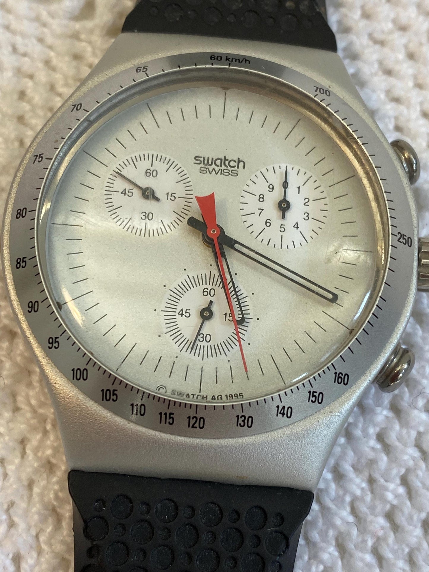Orologio Swatch Irony Chronograph “Speed Up 1995, cronografo vintage anni 90 4 cm/1.57 in, alluminio Swiss Made raro