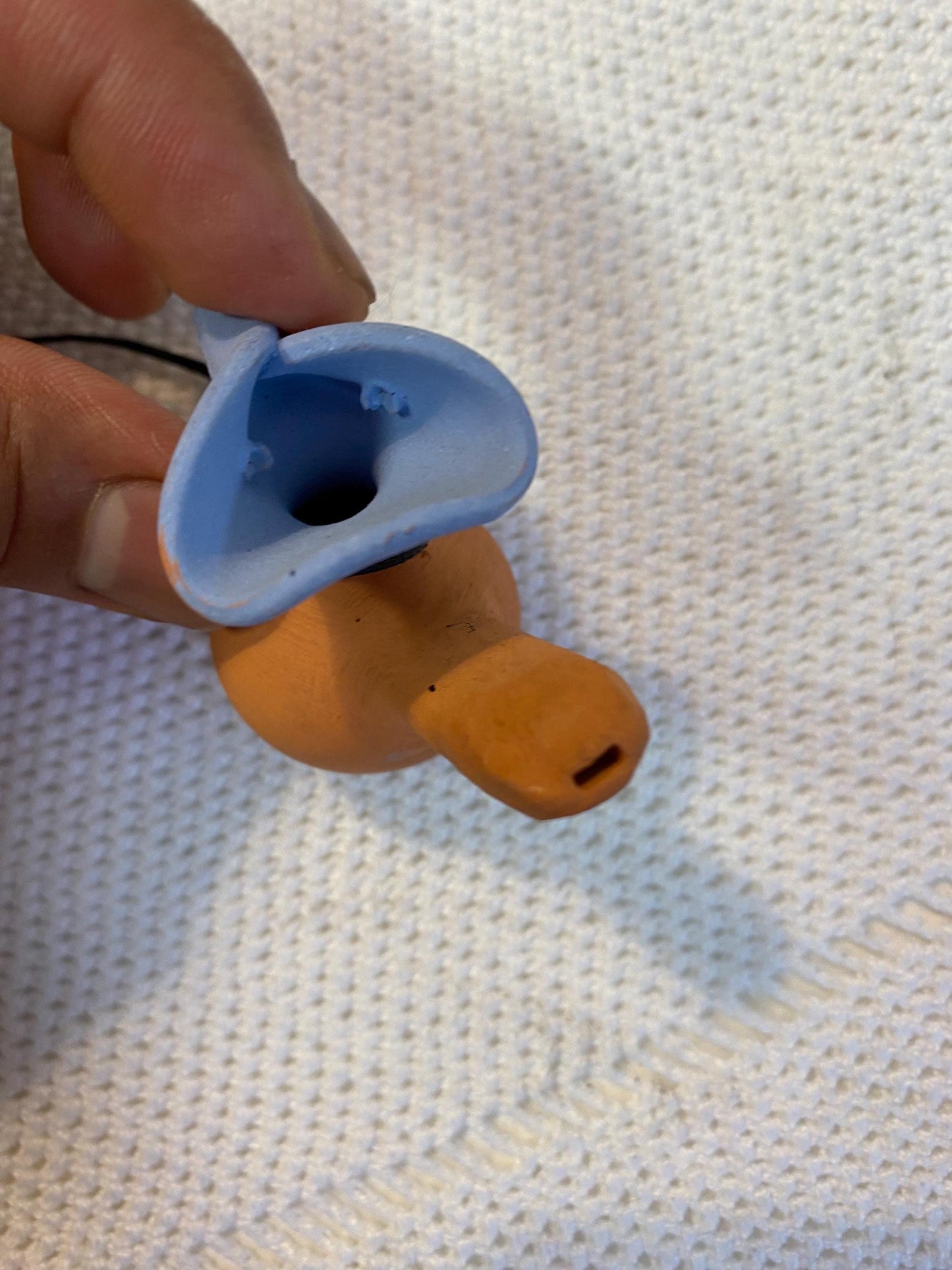Fischietto-ocarina in terracotta a forma di uccellino - pendant vintage artigianale 5,5 cm