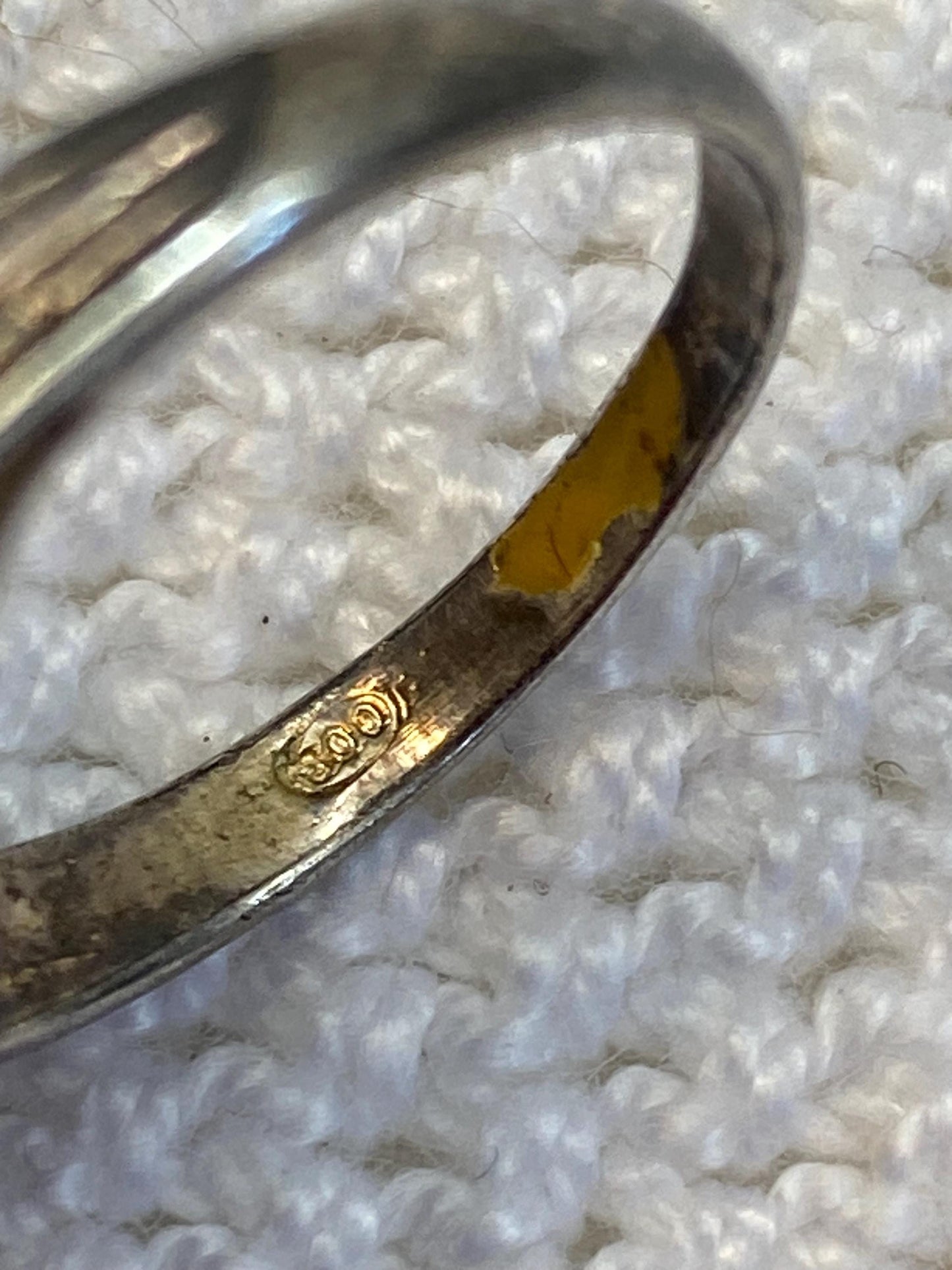 Anello vintage argento 800 smalto blu-verde intreccio Art Deco misura IT 15 / EU 55 / US 7.25, gioiello raro da collezione, regalo esclusivo