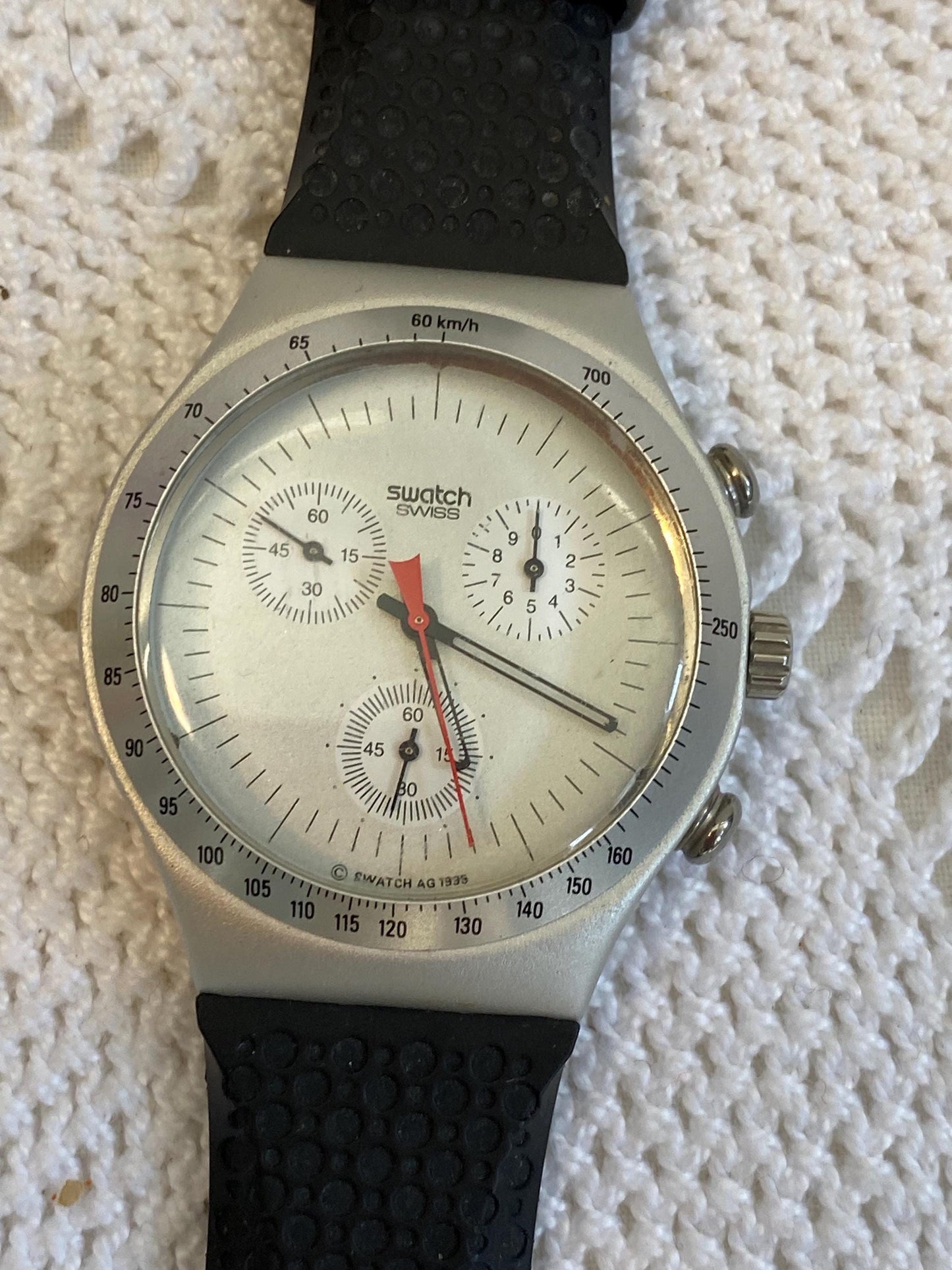 Orologio Swatch Irony Chronograph “Speed Up 1995, cronografo vintage anni 90 4 cm/1.57 in, alluminio Swiss Made raro