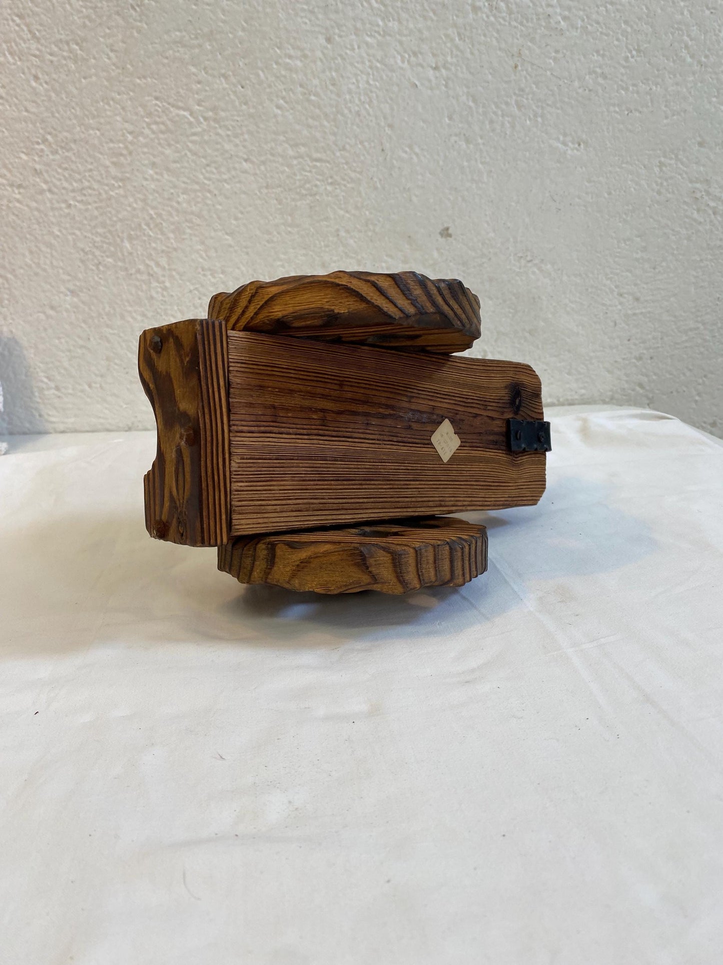 Porta bottiglia in legno a forma di cannone, vintage Made in Spain anni 70, 26x14x17 cm (10.2x5.5x6.7 in), rustico per bar di casa e regalo
