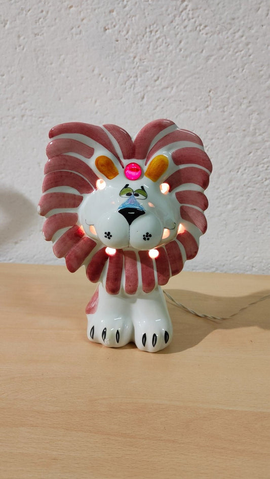 Lampada in Ceramica a Forma di Leone - Artigianato Italiano